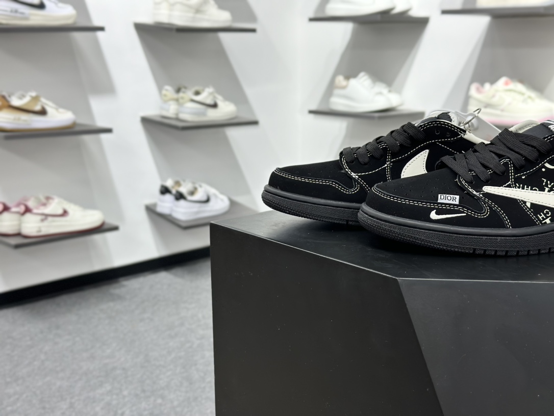 280 TS x Air Jordan x DIOR AJ1 Low 倒钩低帮迪奥联名-黑白 LD2025-036
