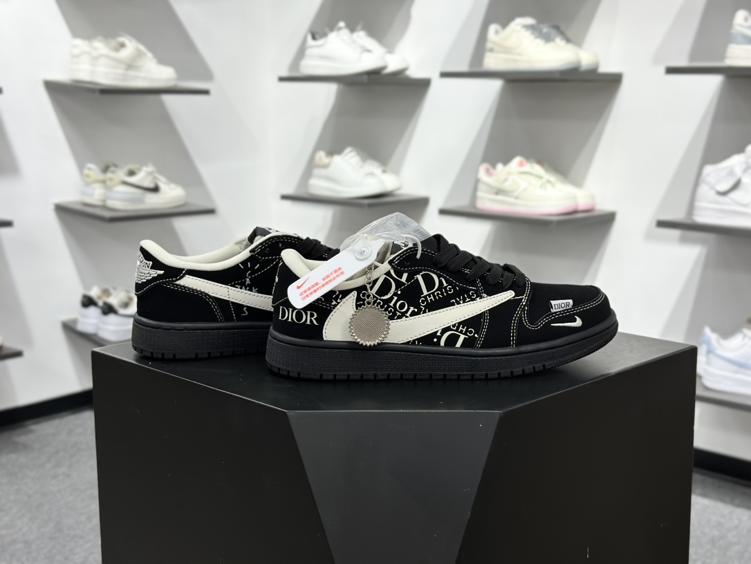 280 TS x Air Jordan x DIOR AJ1 Low 倒钩低帮迪奥联名-黑白 LD2025-036