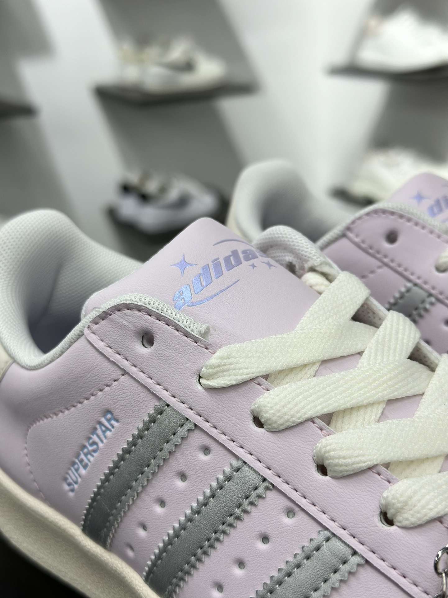 140 阿迪达斯/三叶草Adidas Originals Super II 浅紫 经典贝壳头 古着系列低帮百搭休闲运动板鞋 JQ8776