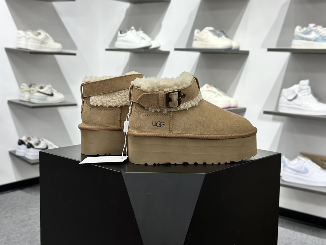 330 X1 全网热卖款最齐 UGG 90个配色 市面顶级版本 UGG 圆头搭扣 3.5cm厚底 雪地靴女款