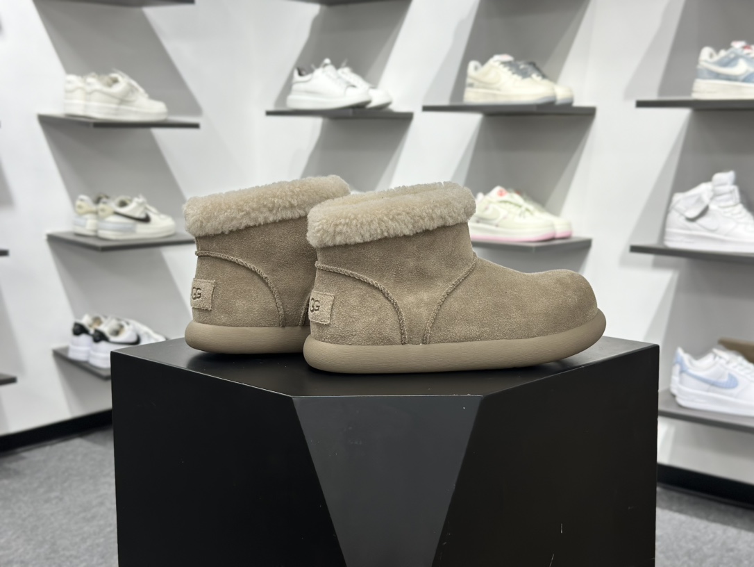 260 Ugg新款穆勒卷毛土豆靴 韩气满满秋冬厚松糕底短筒雪地靴棉鞋胖胖的鞋头