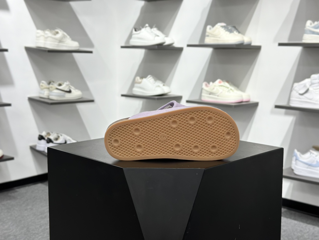adidas originals Adimule 紫色 勃肯系 防磨防滑包头拖鞋 JP8732