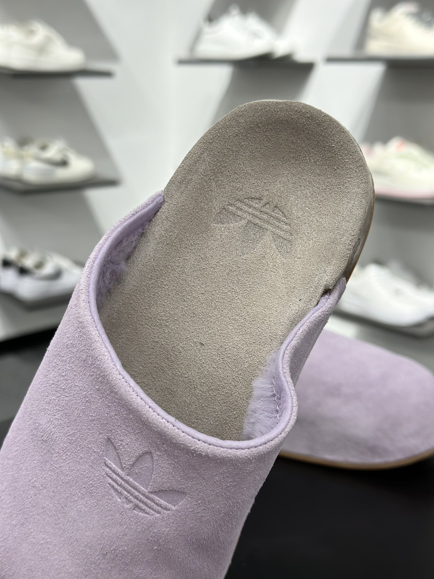adidas originals Adimule 紫色 勃肯系 防磨防滑包头拖鞋 JP8732