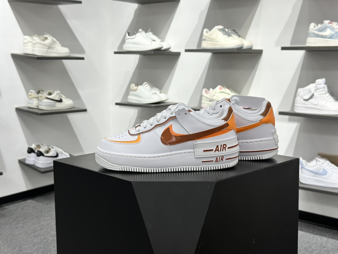 NIKE WMNS Air Force 1 Shadow 全新少女系解构主义设计 马卡龙空军一号轻量增高低帮百搭板鞋 CI0919-124