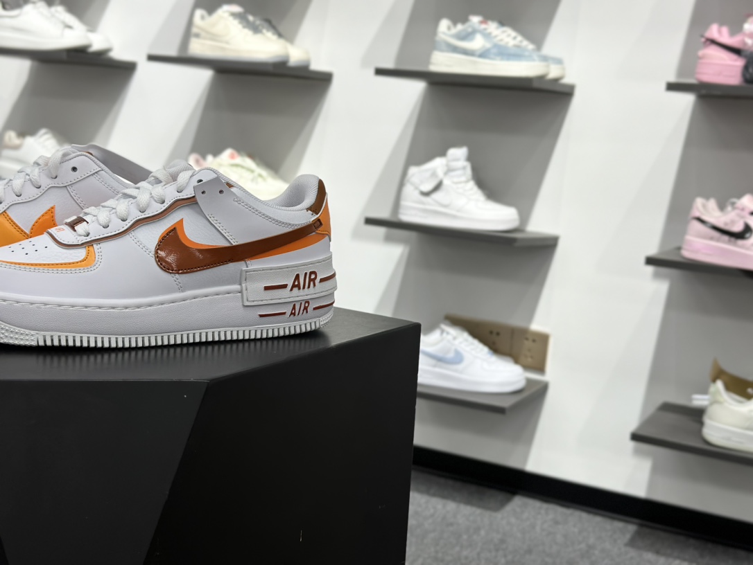 NIKE WMNS Air Force 1 Shadow 全新少女系解构主义设计 马卡龙空军一号轻量增高低帮百搭板鞋 CI0919-124