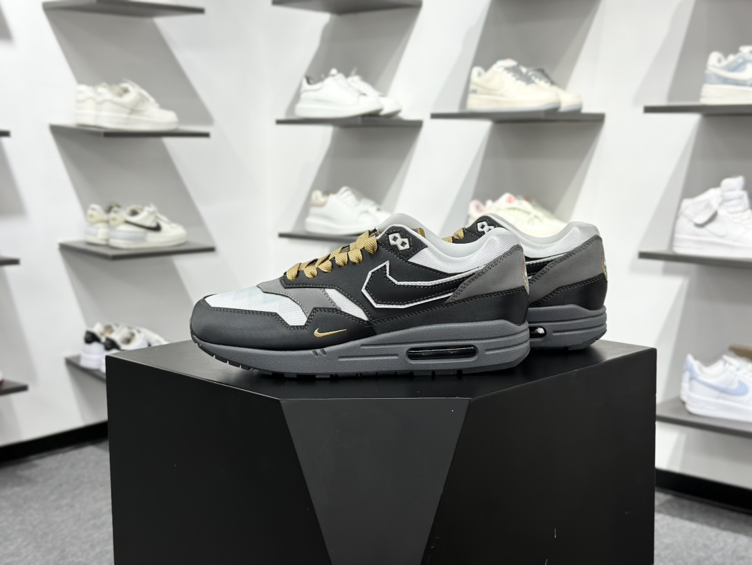 Nike Air 1 x .SWOOSH ”Big Head Mobe” 黑灰色 复古休闲跑步鞋 IB9898-001