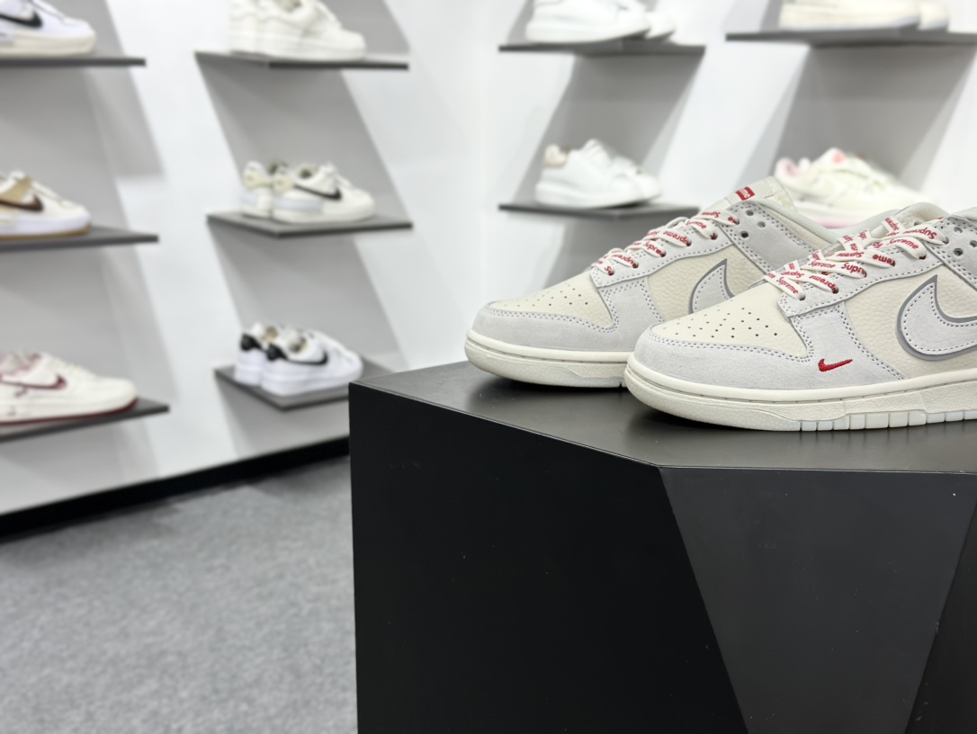 NK Dunk Low Retro ”DIY高端定制” Sup米灰红 低帮休闲运动板鞋 DN3168-007