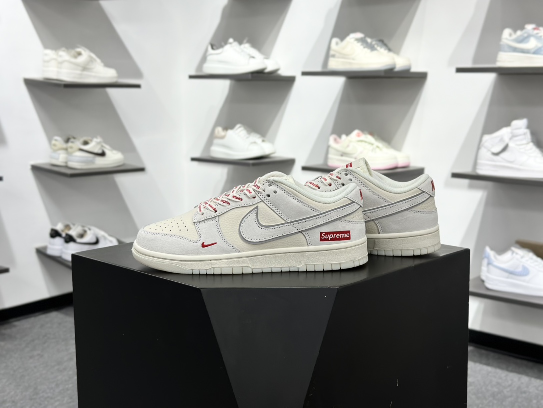NK Dunk Low Retro ”DIY高端定制” Sup米灰红 低帮休闲运动板鞋 DN3168-007