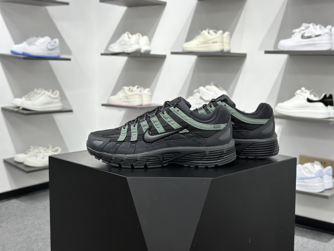 NK P-6000 复古老爹休闲运动鞋 黑灰绿 IM5997-060