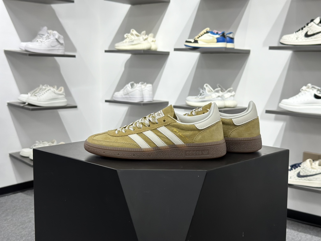 Adidas Handball Spezial 阿迪达斯经典款牛皮复古休闲板鞋 姜黄白生胶 KI5939