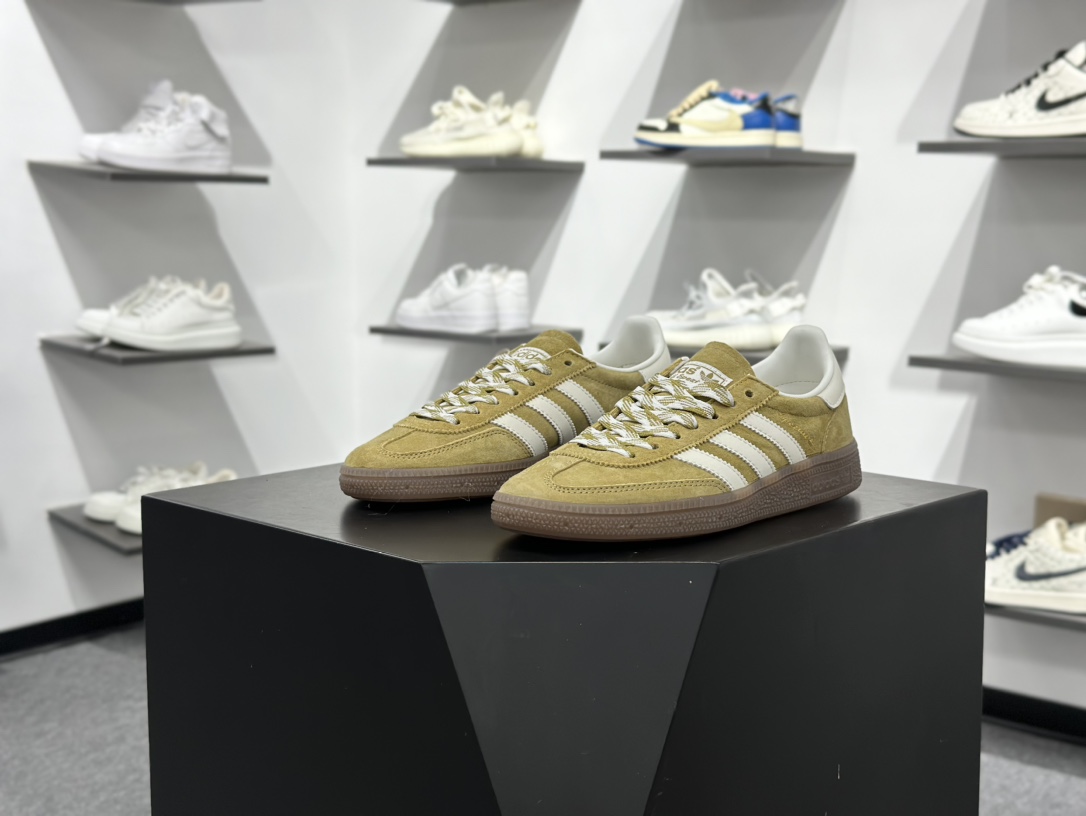 Adidas Handball Spezial 阿迪达斯经典款牛皮复古休闲板鞋 姜黄白生胶 KI5939