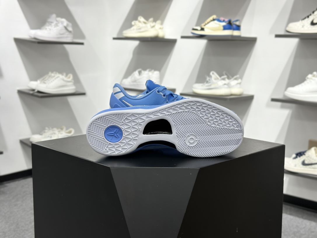 Nike Zoom Kobe Ⅷ System 科比8代复刻实战运动低帮文化篮球鞋 蓝白 致敬曼巴 HM6469-401