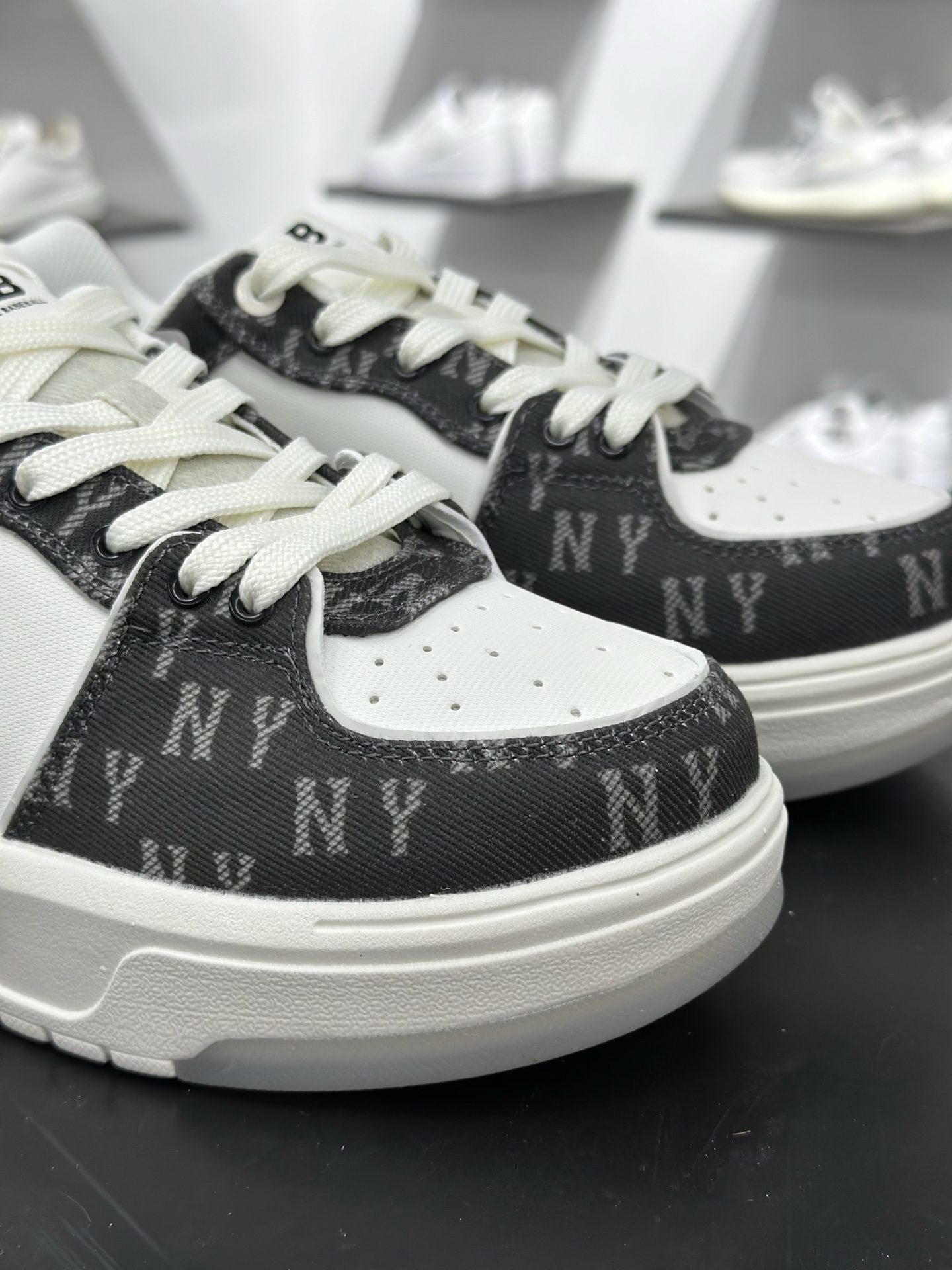 180 MLB Chunky Liner DENIM MONOGRAM SL 黑色 3ASXM016N