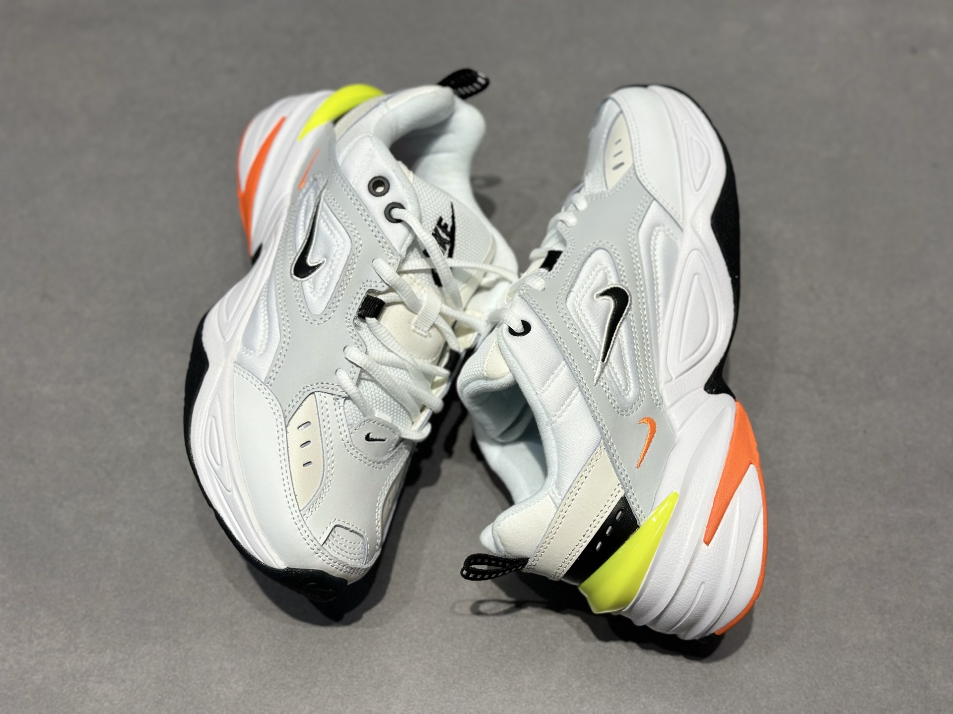 Nike M2K Tekno 白浅灰荧光黄橙黑撞色-Top High Quatity Cheap Sneakers Fashion Clothing Clothes Bags handbags Shoes of all Brand wholesale With The best Quality And Beautiful Price from China Factory Chinese suppliers wholesaler seller Nike M2K Tekno 白浅灰荧光黄橙黑撞色