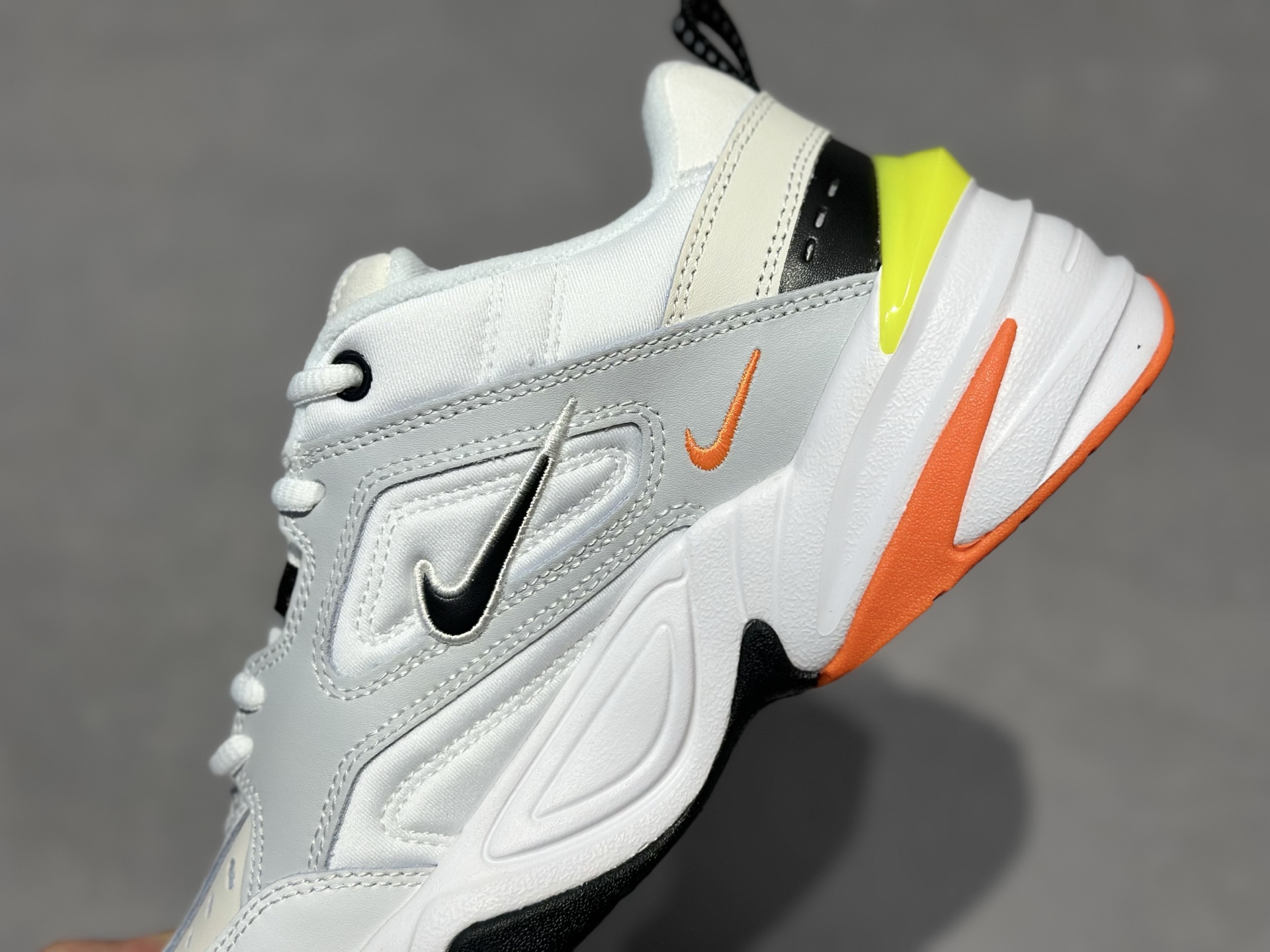 Nike M2K Tekno 白浅灰荧光黄橙黑撞色-Top High Quatity Cheap Sneakers Fashion Clothing Clothes Bags handbags Shoes of all Brand wholesale With The best Quality And Beautiful Price from China Factory Chinese suppliers wholesaler seller Nike M2K Tekno 白浅灰荧光黄橙黑撞色