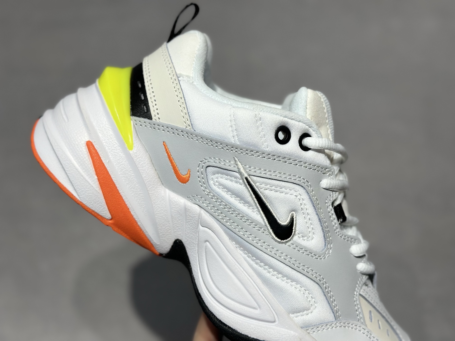 Nike M2K Tekno 白浅灰荧光黄橙黑撞色-Top High Quatity Cheap Sneakers Fashion Clothing Clothes Bags handbags Shoes of all Brand wholesale With The best Quality And Beautiful Price from China Factory Chinese suppliers wholesaler seller Nike M2K Tekno 白浅灰荧光黄橙黑撞色