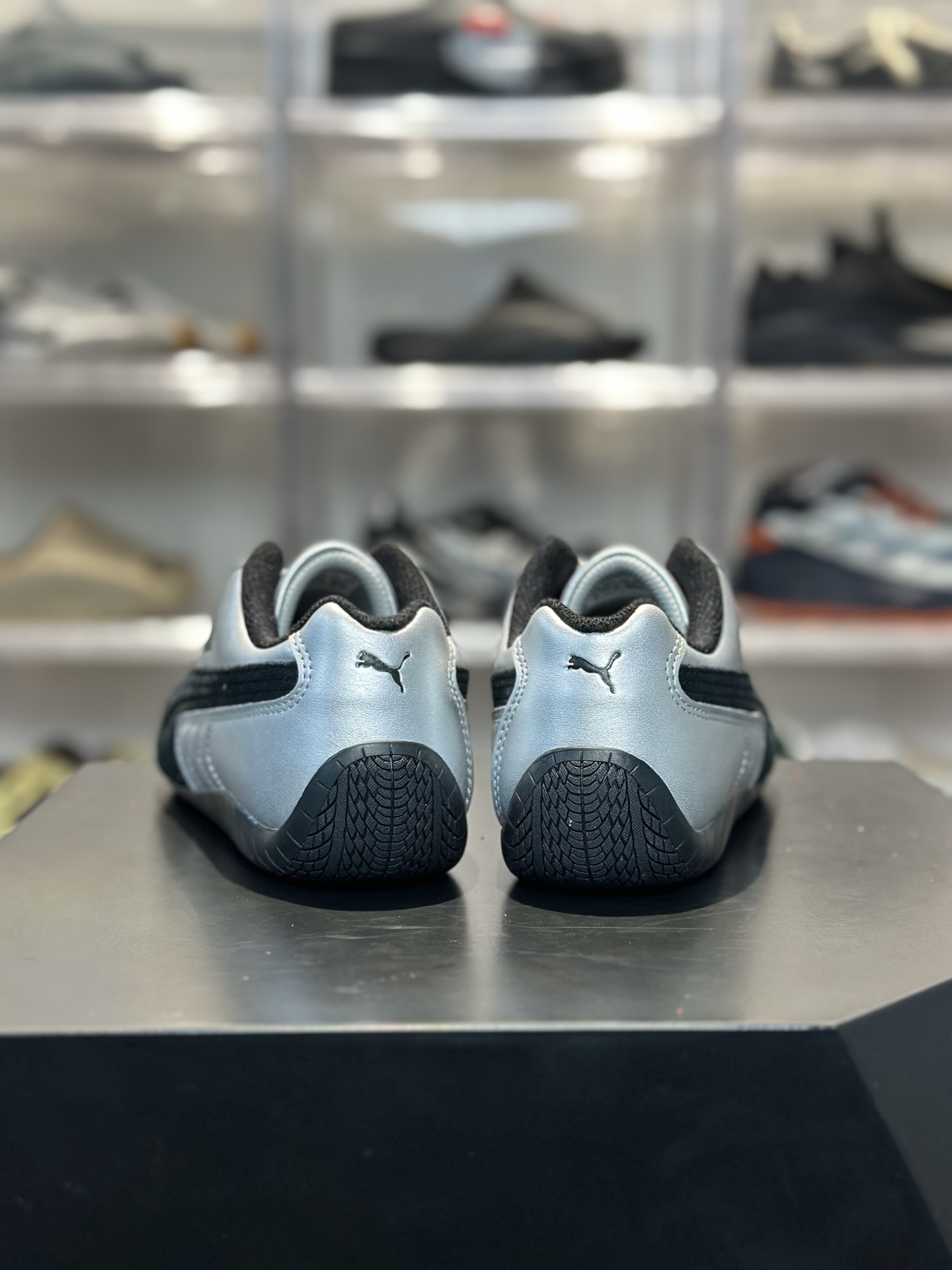 200 PUMA Speedcat 金属银 Rosé 同款复古赛车鞋 银皮 麂皮拼接 防滑生胶底