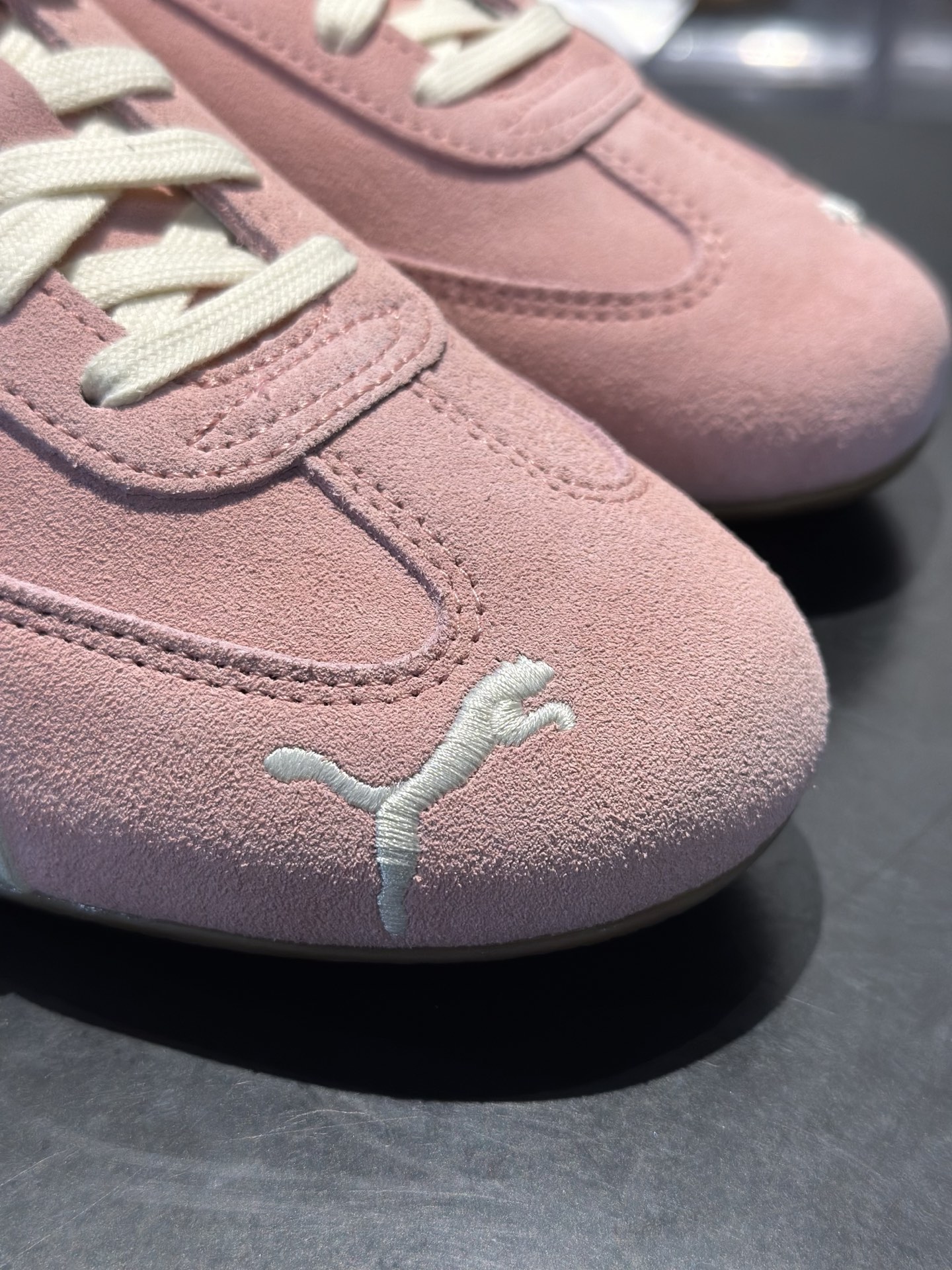 PUMA Speedcat 樱花粉 温柔甜妹必备复古鞋 粉麂皮 奶白拼接 防滑生胶底