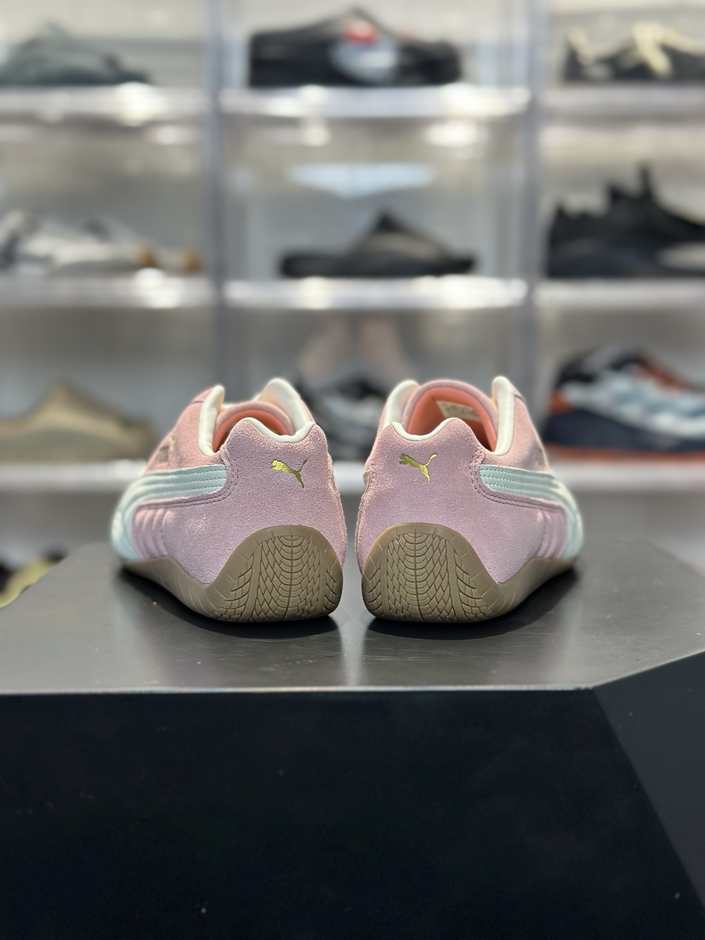 PUMA Speedcat 樱花粉 温柔甜妹必备复古鞋 粉麂皮 奶白拼接 防滑生胶底