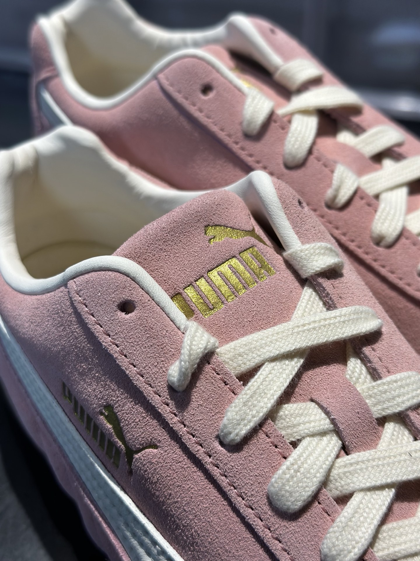 PUMA Speedcat 樱花粉 温柔甜妹必备复古鞋 粉麂皮 奶白拼接 防滑生胶底