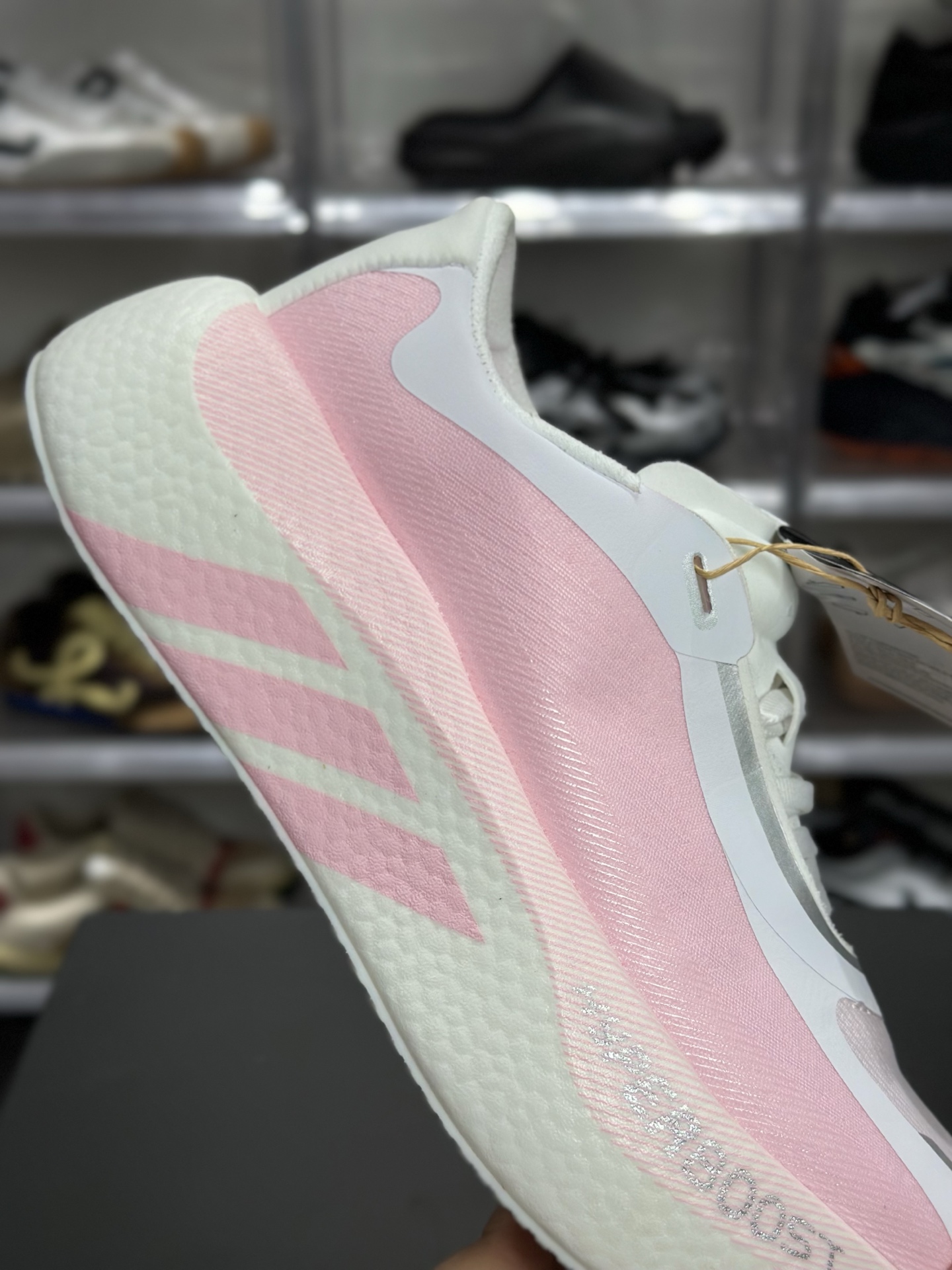 220 adidas Hyperboost Edge M 粉白渐变专业跑鞋 KI1917
