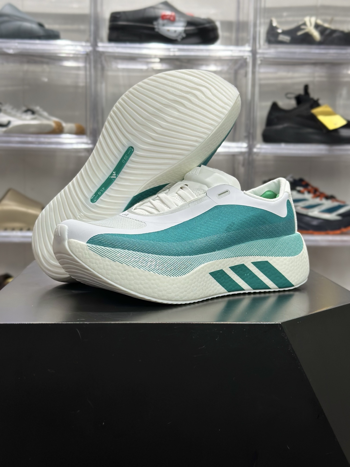 220 adidas Hyperboost Edge M 青柠白渐变专业跑鞋 KI1915