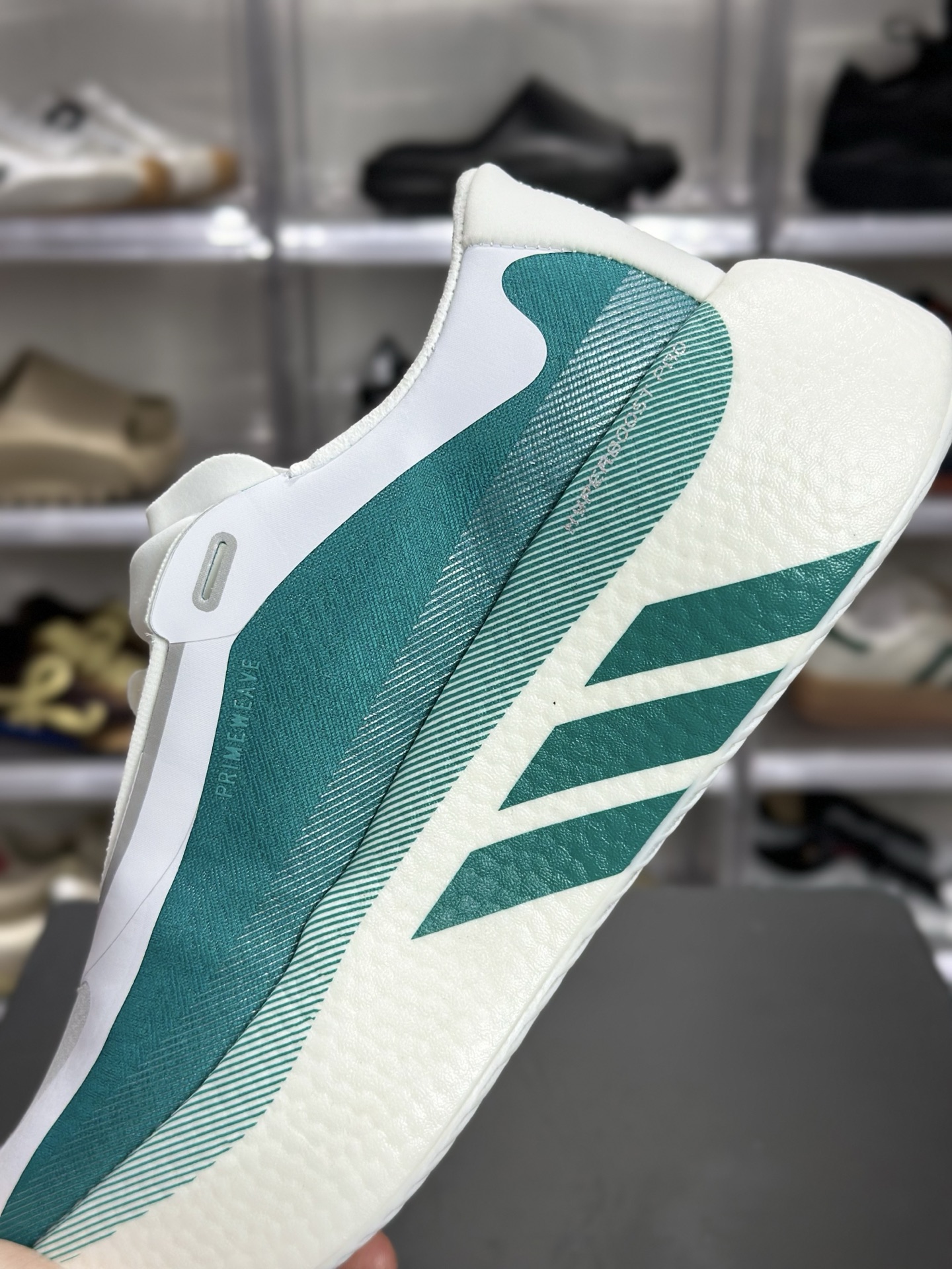 220 adidas Hyperboost Edge M 青柠白渐变专业跑鞋 KI1915