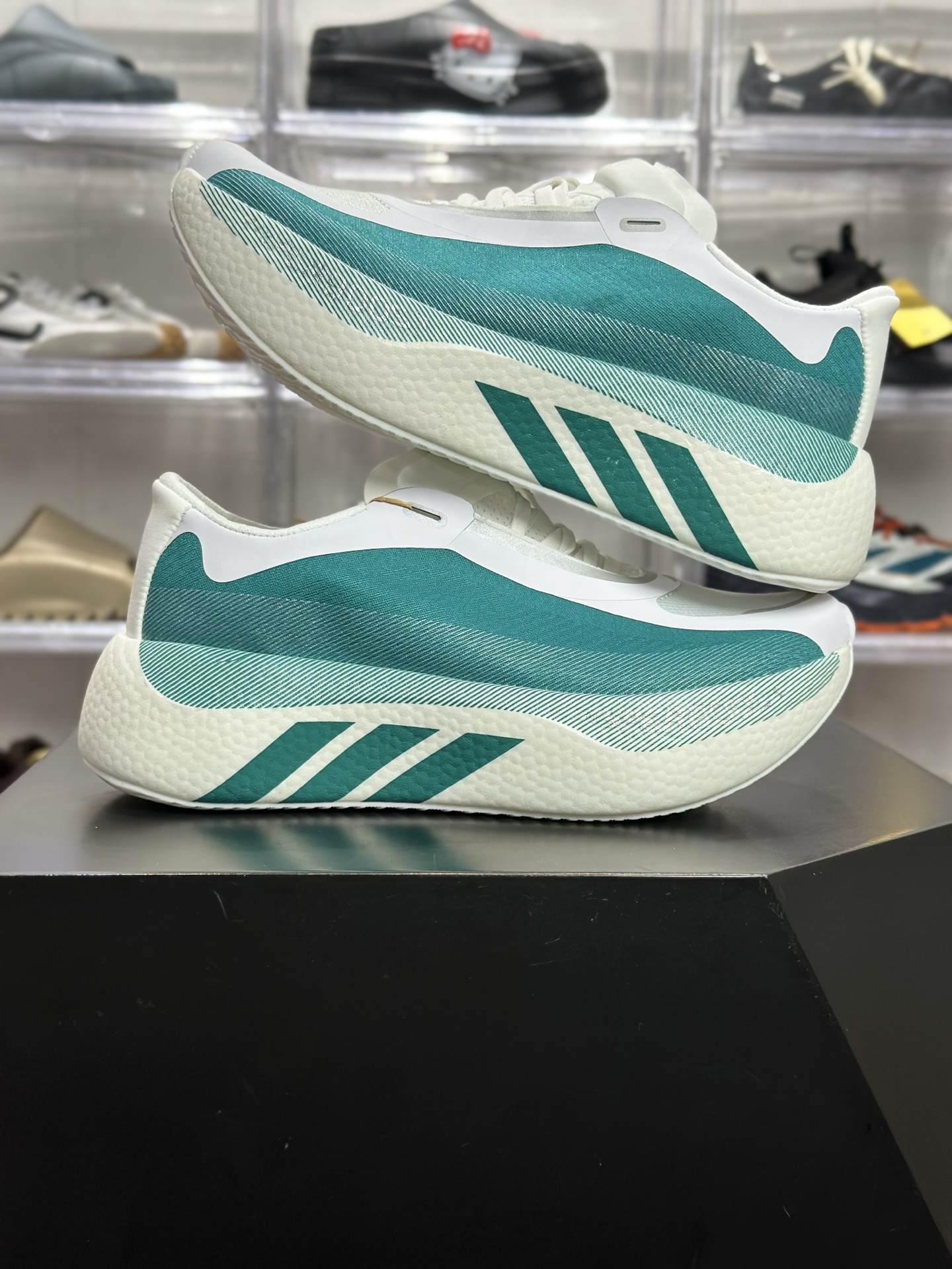 220 adidas Hyperboost Edge M 青柠白渐变专业跑鞋 KI1915