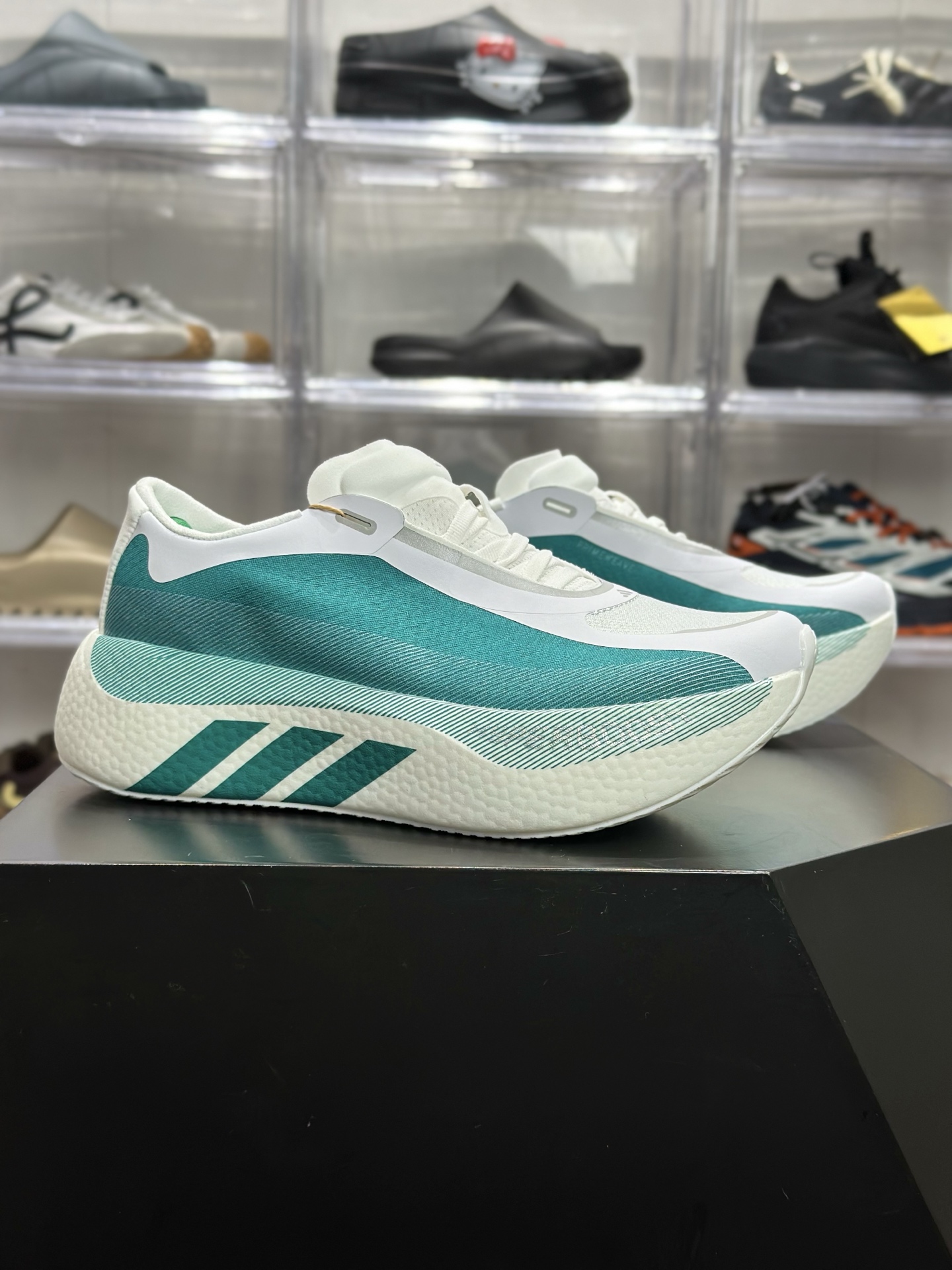 220 adidas Hyperboost Edge M 青柠白渐变专业跑鞋 KI1915