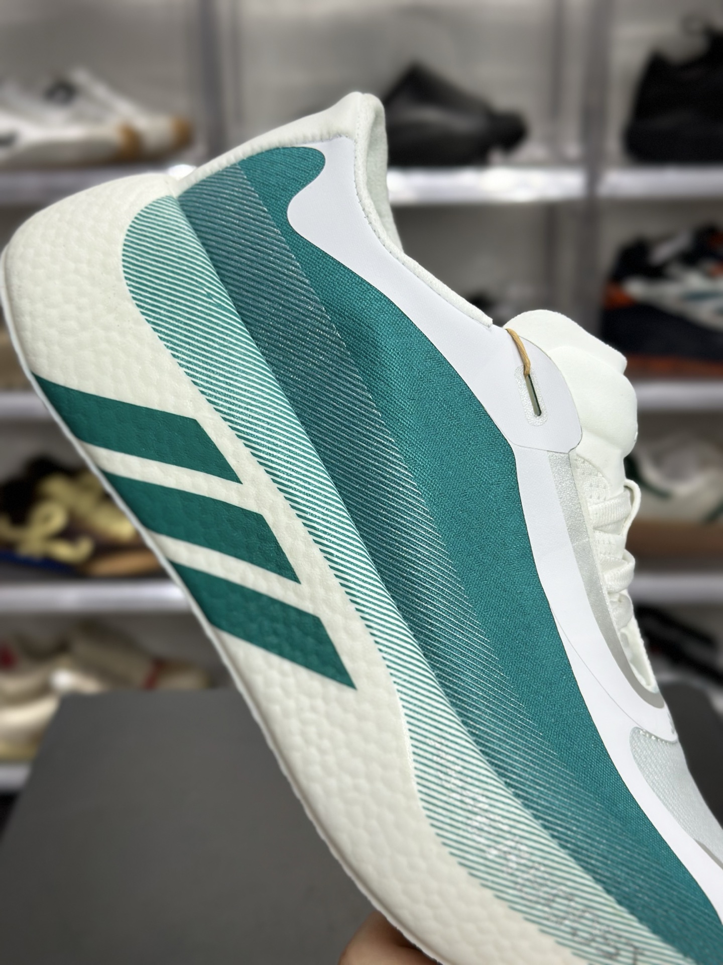 220 adidas Hyperboost Edge M 青柠白渐变专业跑鞋 KI1915