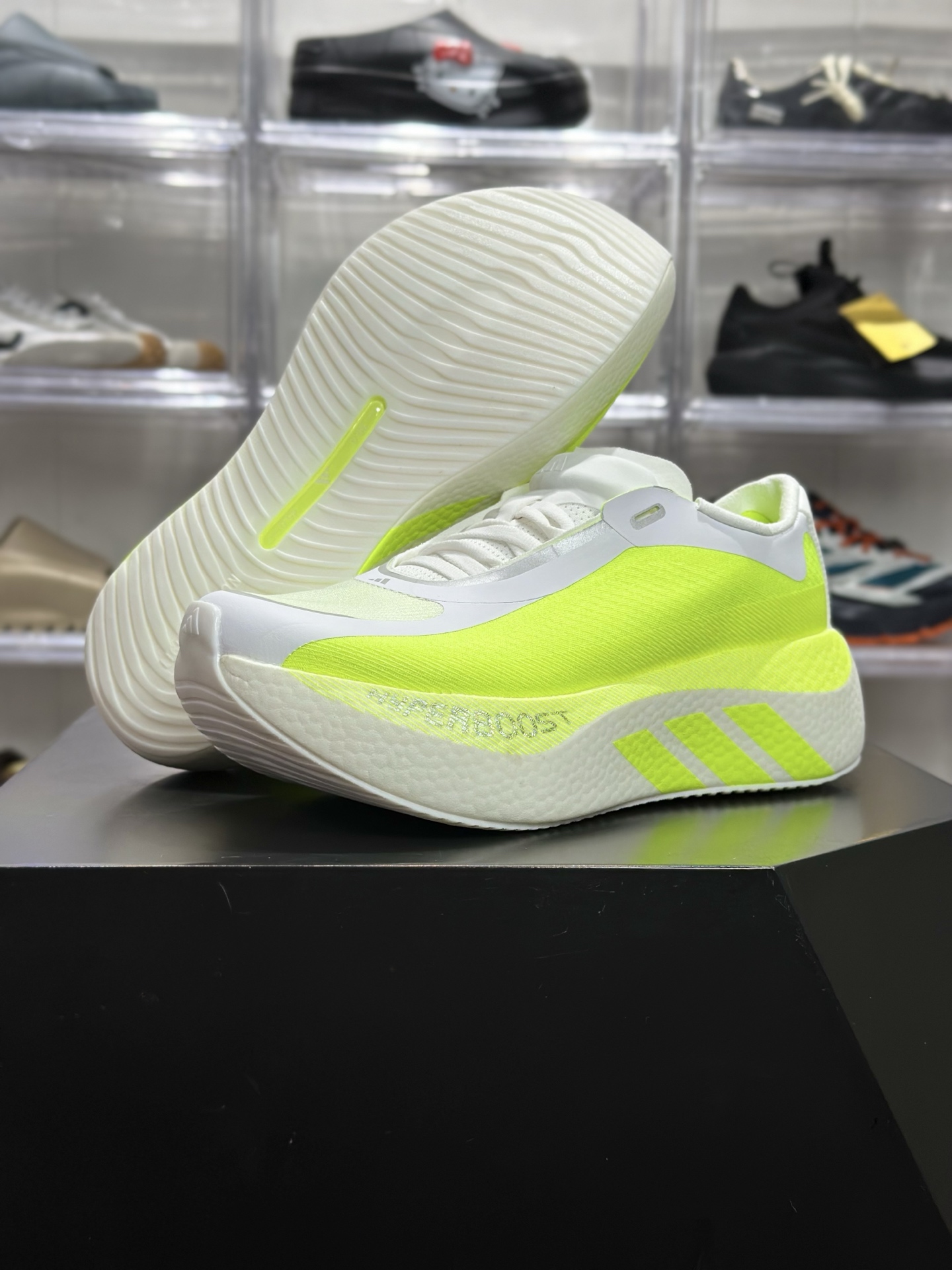 220 adidas Hyperboost Edge M 荧光黄白专业跑鞋 HQ6221