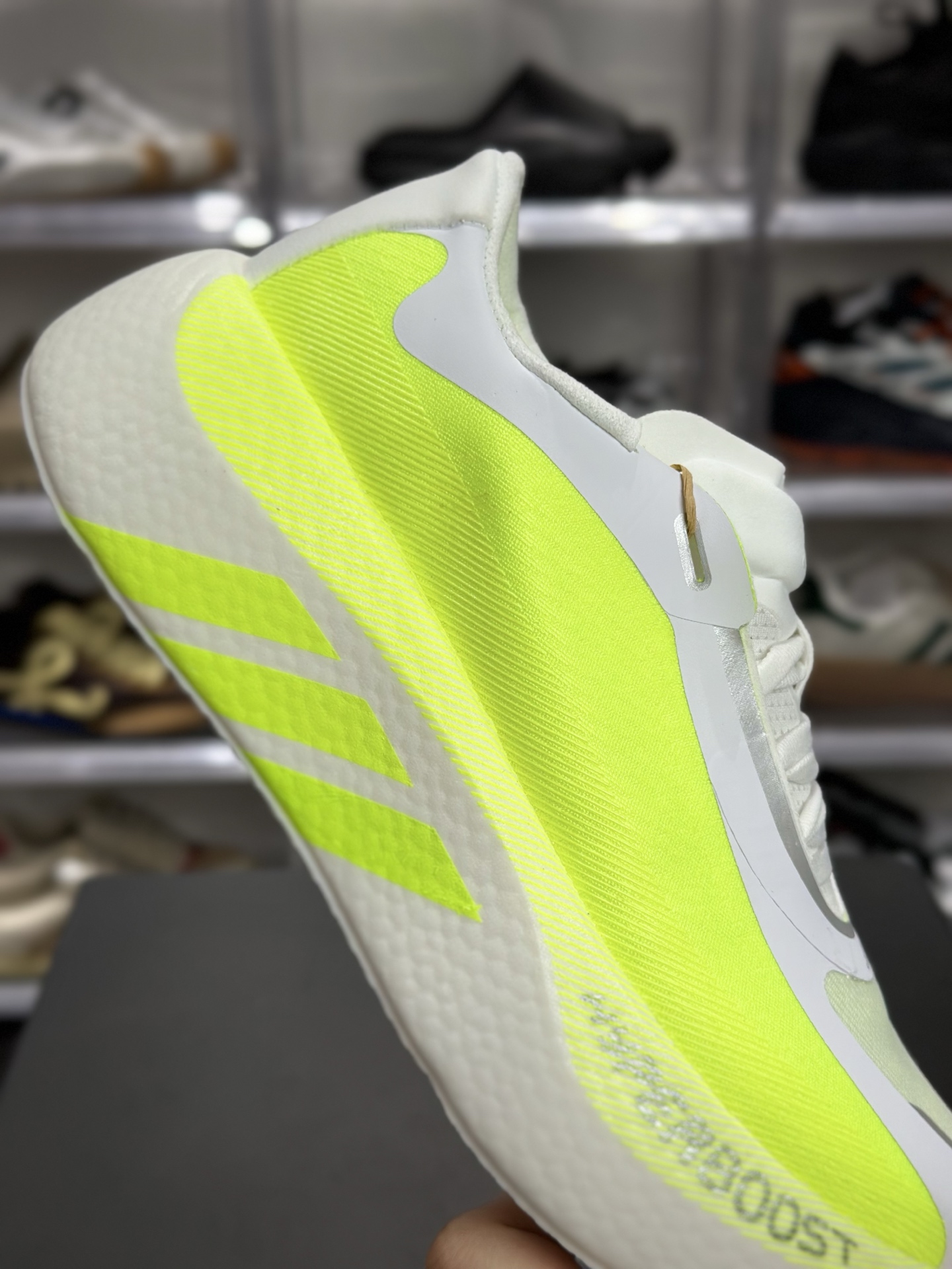 220 adidas Hyperboost Edge M 荧光黄白专业跑鞋 HQ6221