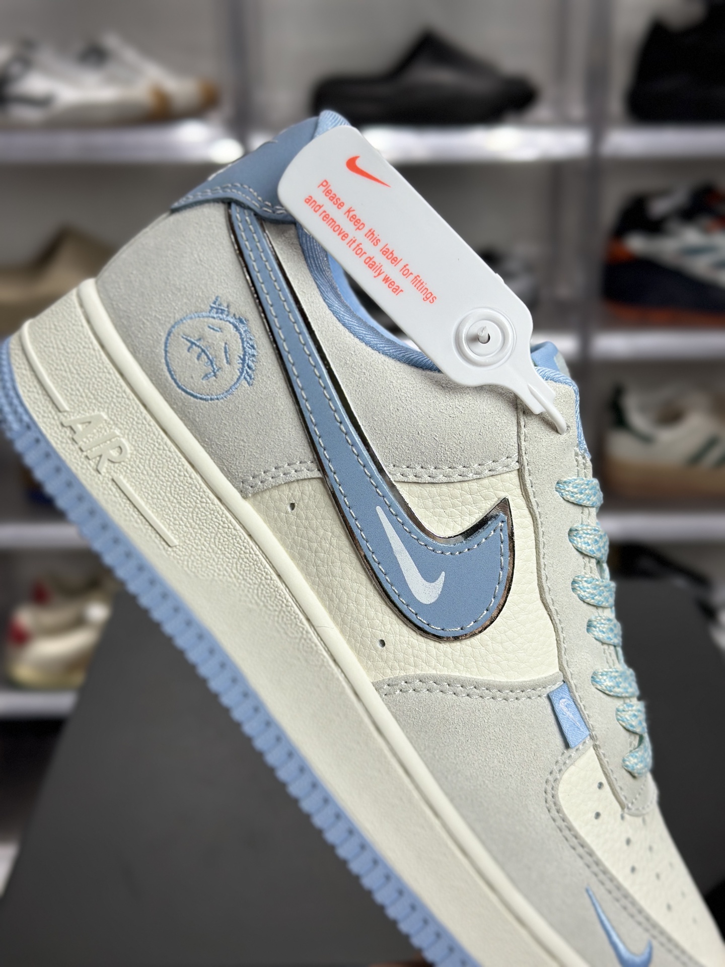 260 Nike AF1 灰蓝笑脸定制款 SS1979-022