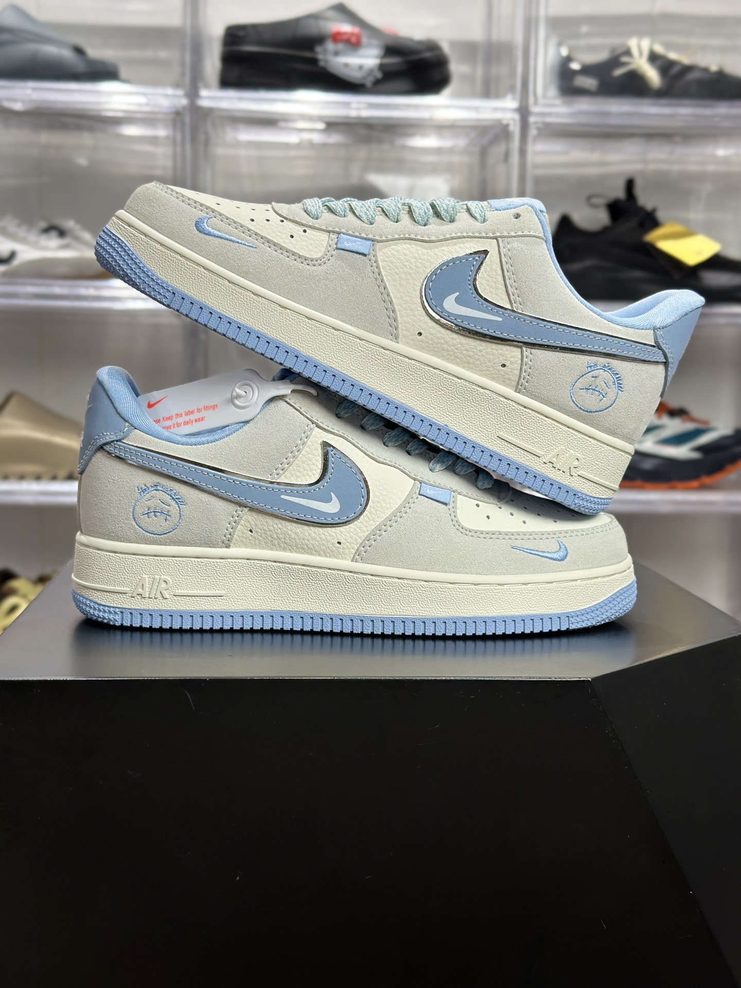 260 Nike AF1 灰蓝笑脸定制款 SS1979-022