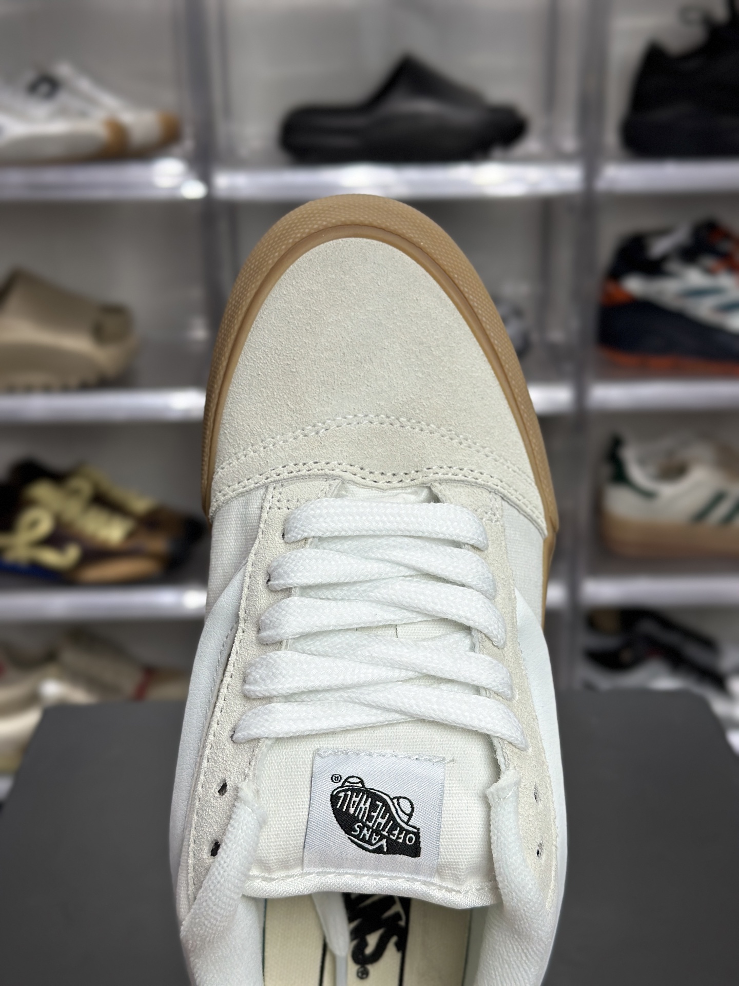 Vans Knu-Skool 米白帆布麂皮生胶底复古板鞋 VN0009D22CJ 米白