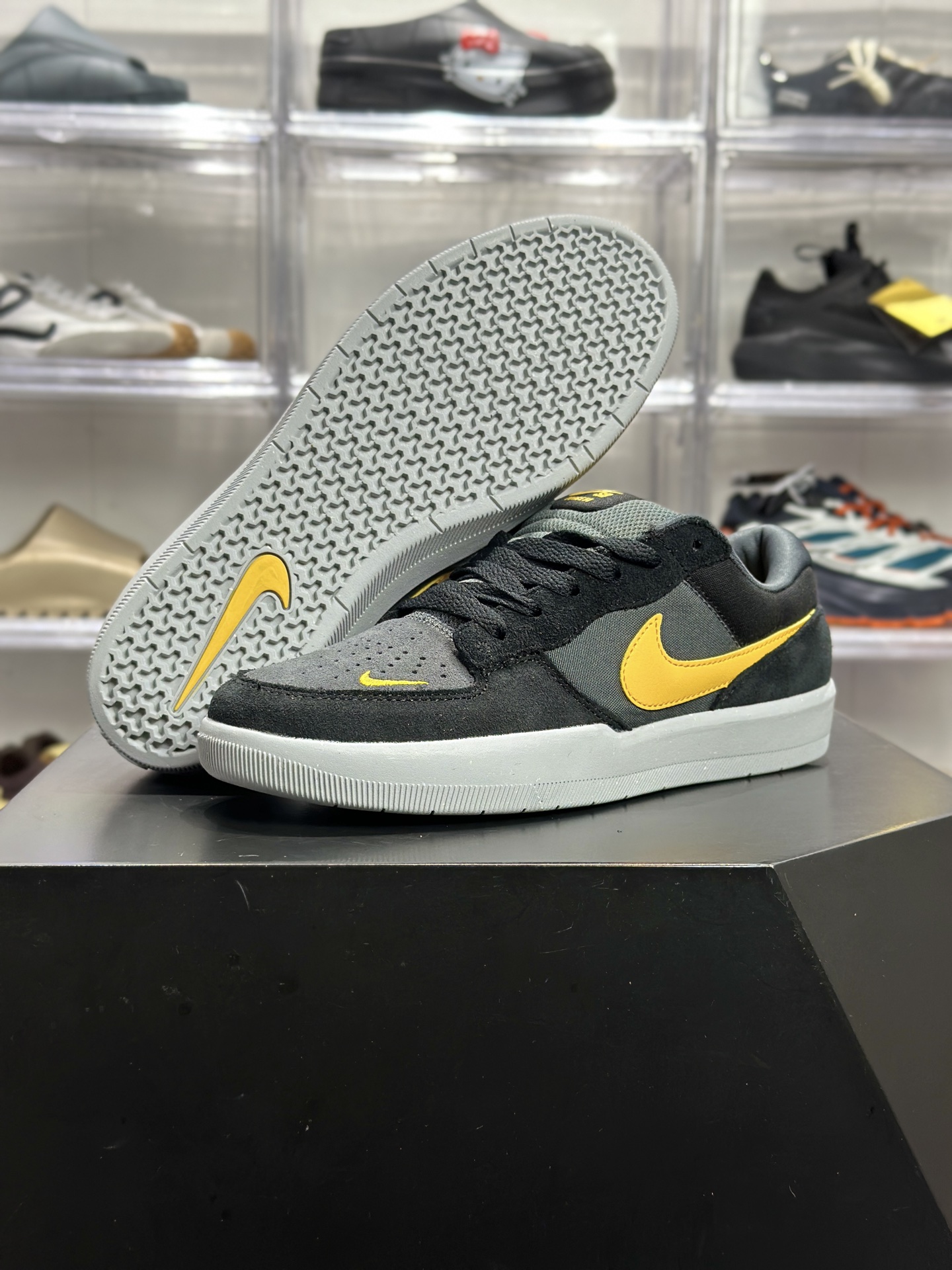 Nike SB Force 58 黑黄撞色滑板鞋 DV5477-009
