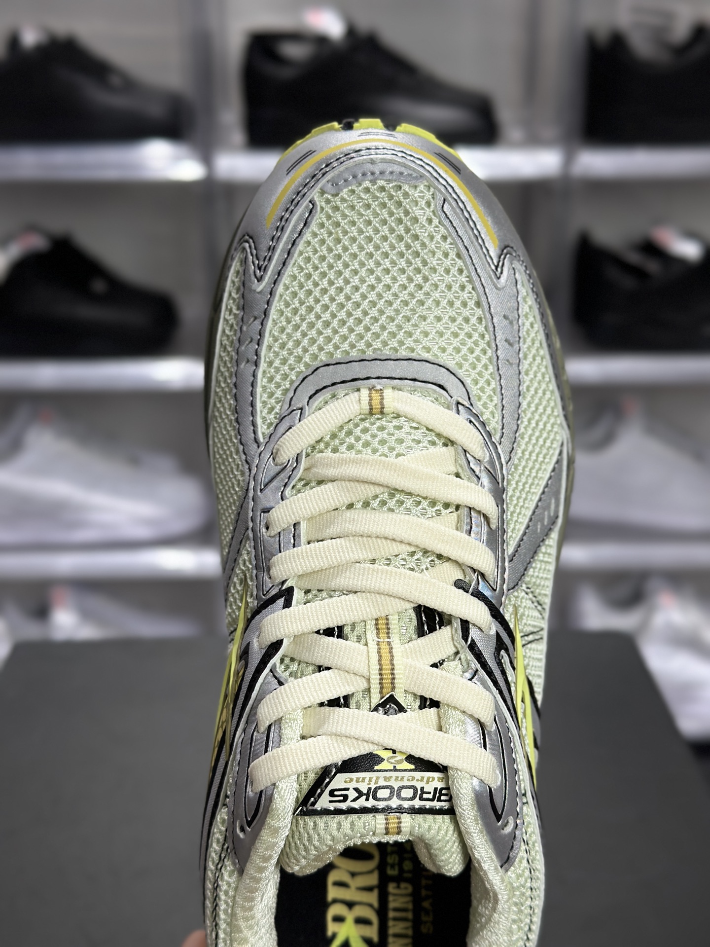 180 Brooks Adrenaline GTS 10 复古跑鞋 布鲁克斯 GTS10 银黄绿复古跑鞋 Y2K 千禧老爹鞋 100058 1D 096