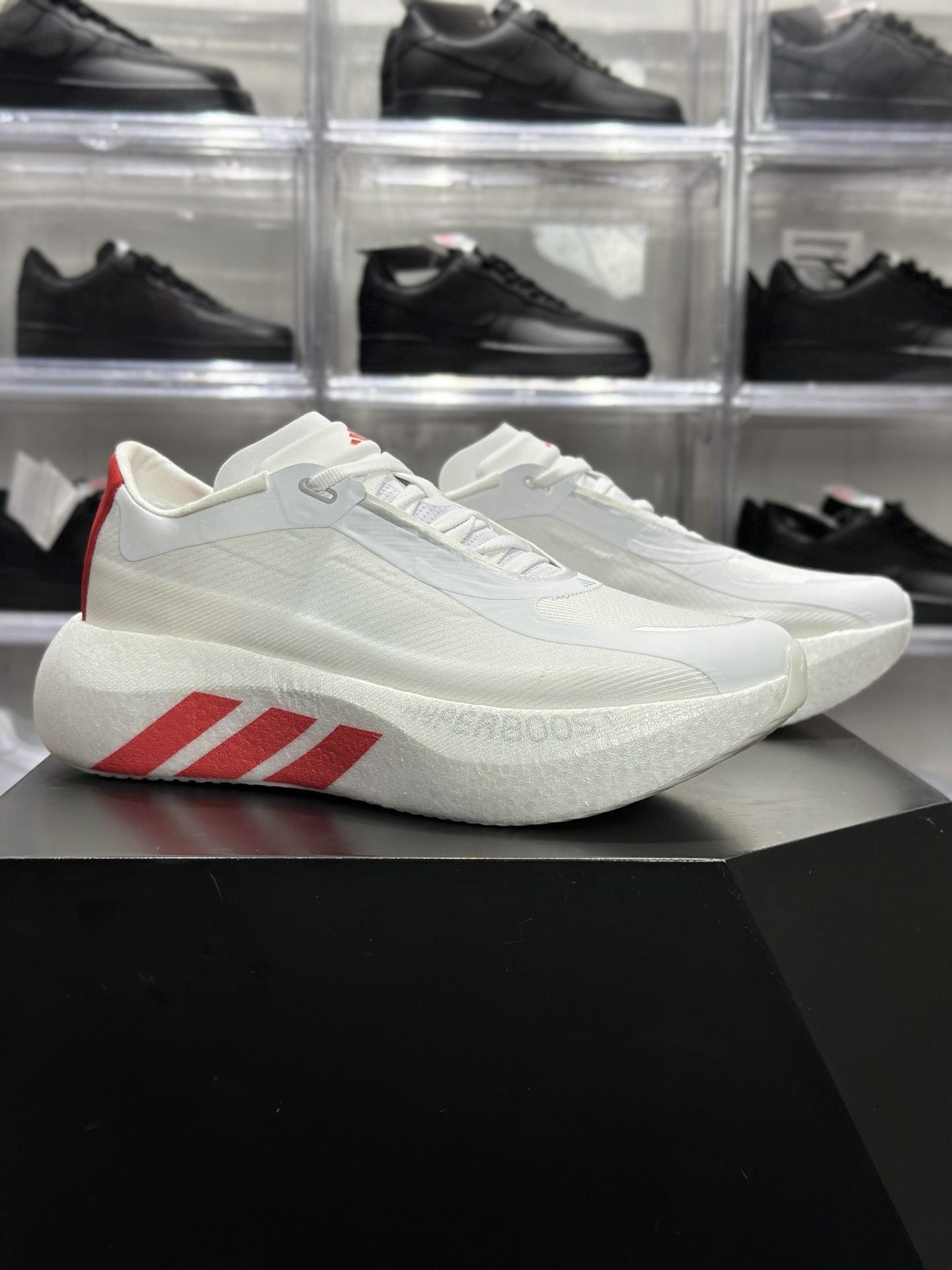 220 adidas Hyperboost Edge M 跑鞋 阿迪达斯 Hyperboost Edge 爆米花跑鞋 白红训练鞋 KI1988
