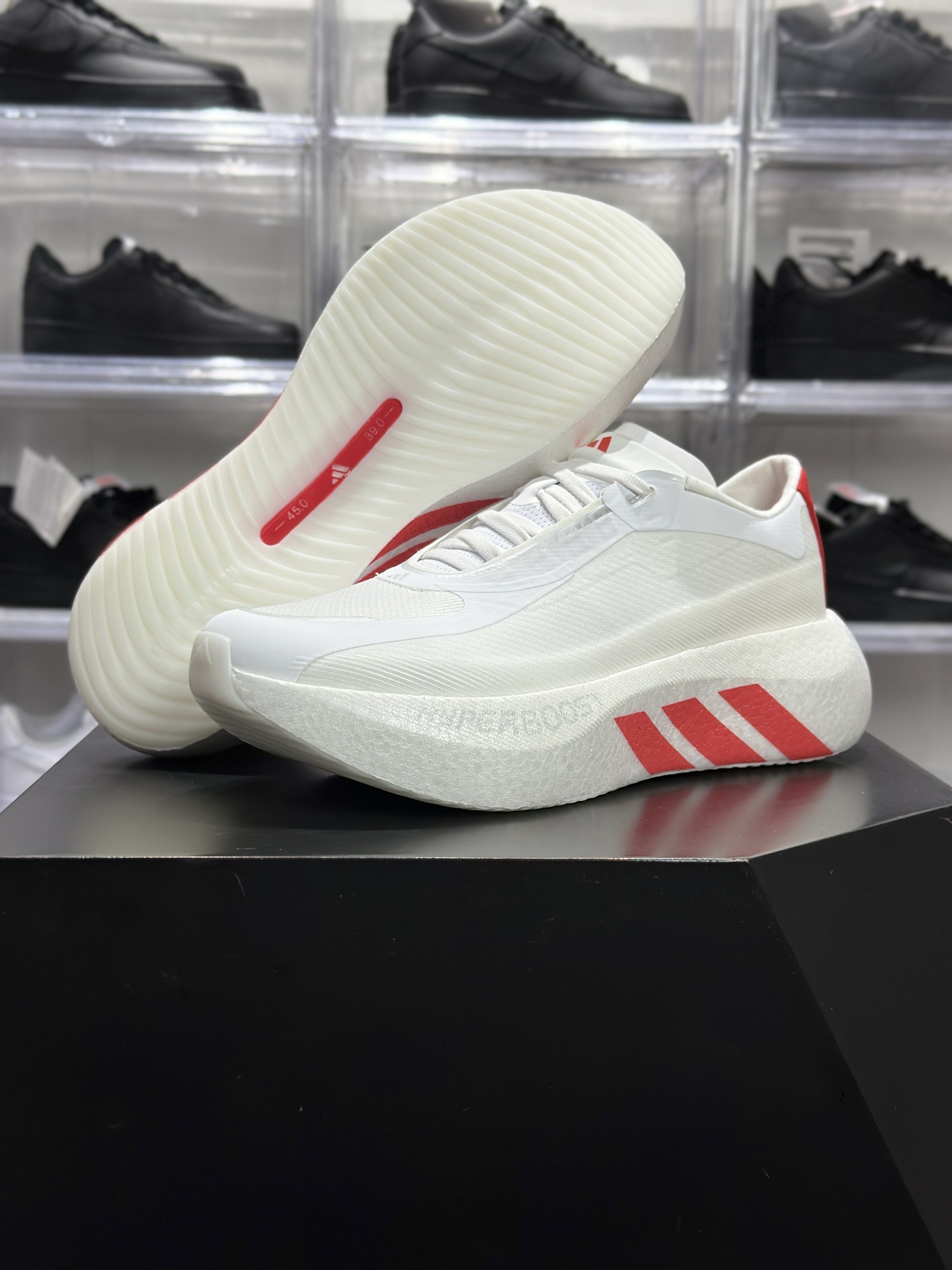 220 adidas Hyperboost Edge M 跑鞋 阿迪达斯 Hyperboost Edge 爆米花跑鞋 白红训练鞋 KI1988