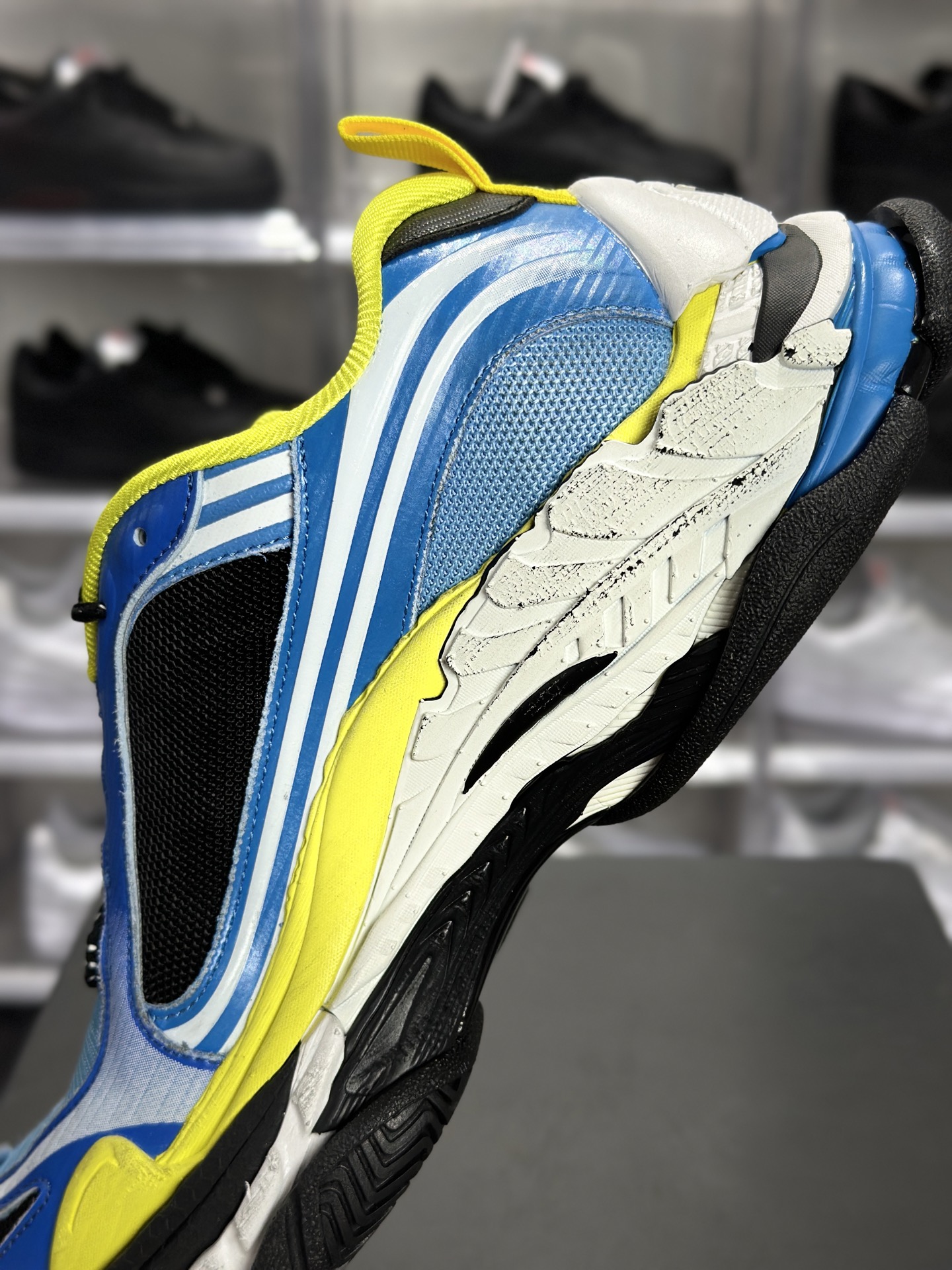 权威实拍 2O626665 新货Balenciaga Triple S 2 代 巴黎世家厚底老爹鞋 蓝白黄 865849