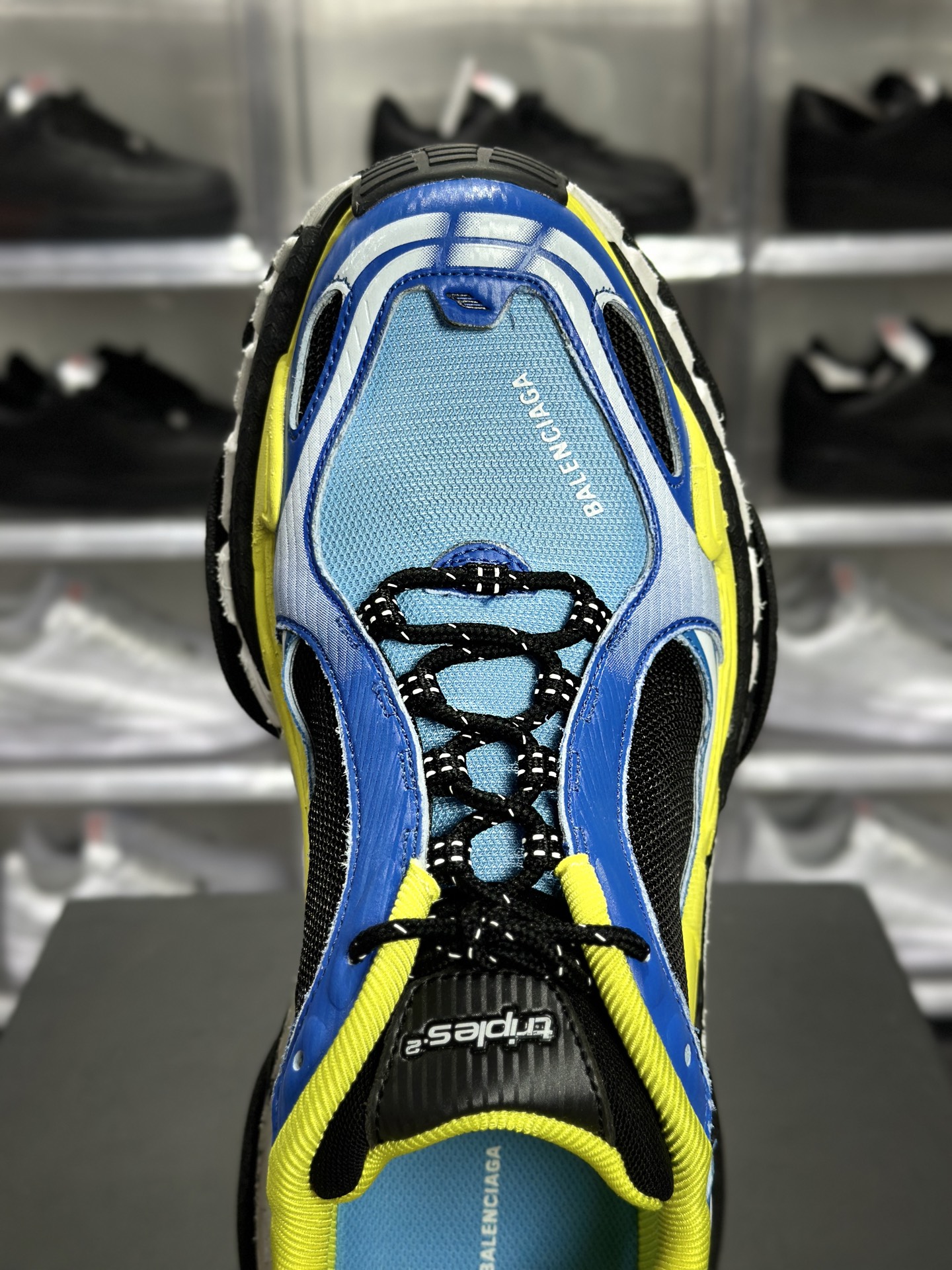 权威实拍 2O626665 新货Balenciaga Triple S 2 代 巴黎世家厚底老爹鞋 蓝白黄 865849