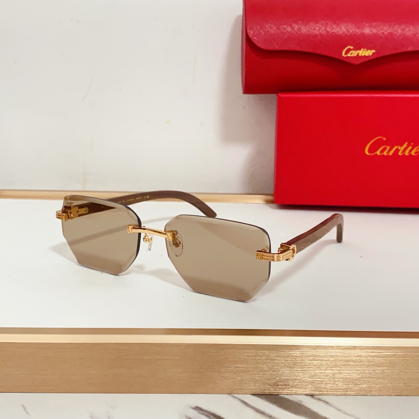 NO:247759,Cartie*MODELCT0620SSIZE56-18-143 wooden legs~~Glasses, sunglasses, glasses, cartier19860909Cartie*MODELCT0620SSIZE56口18-143木腿～～眼镜墨镜太阳镜,眼镜,cartier,glasses