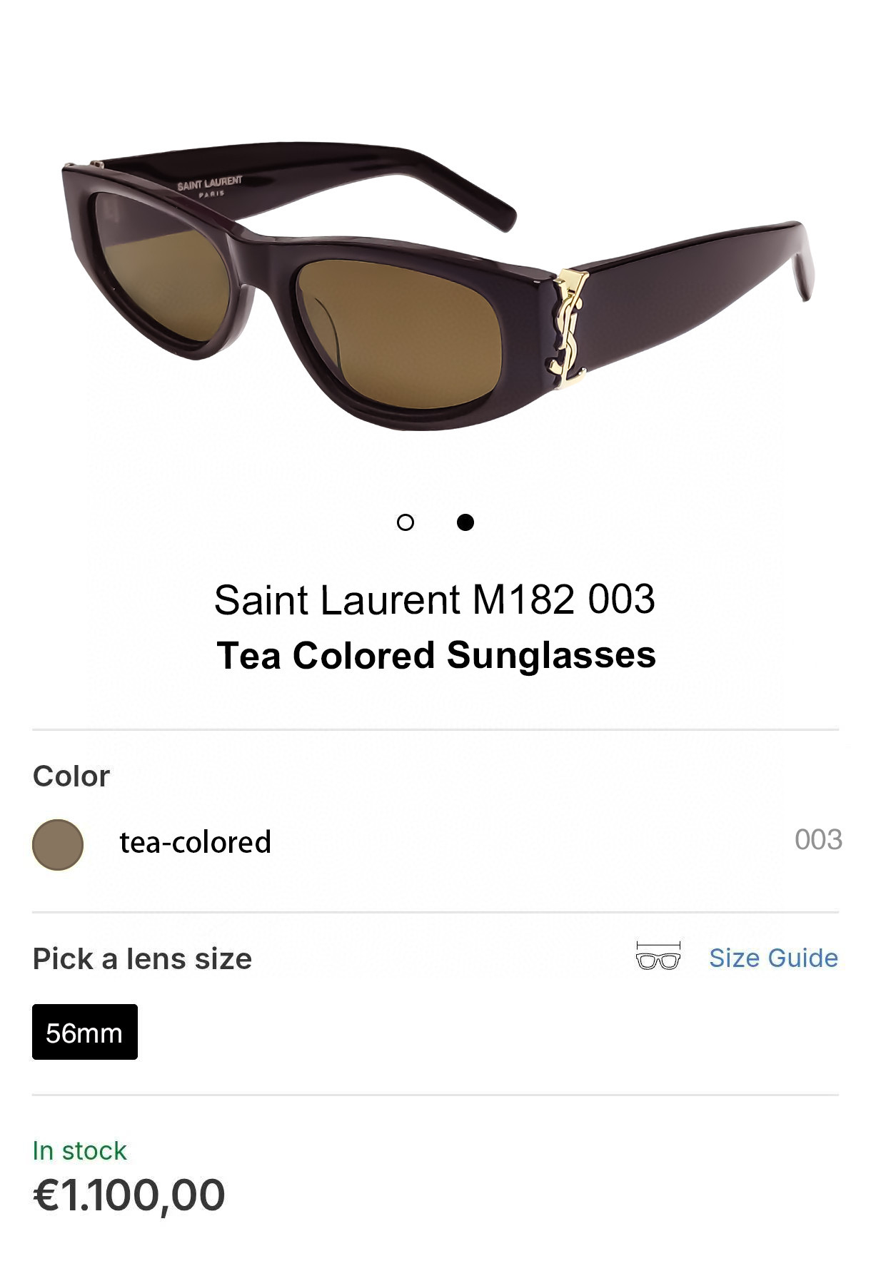 SAINT LAUREN*MOD:SL M182/Fsize：56口19-145