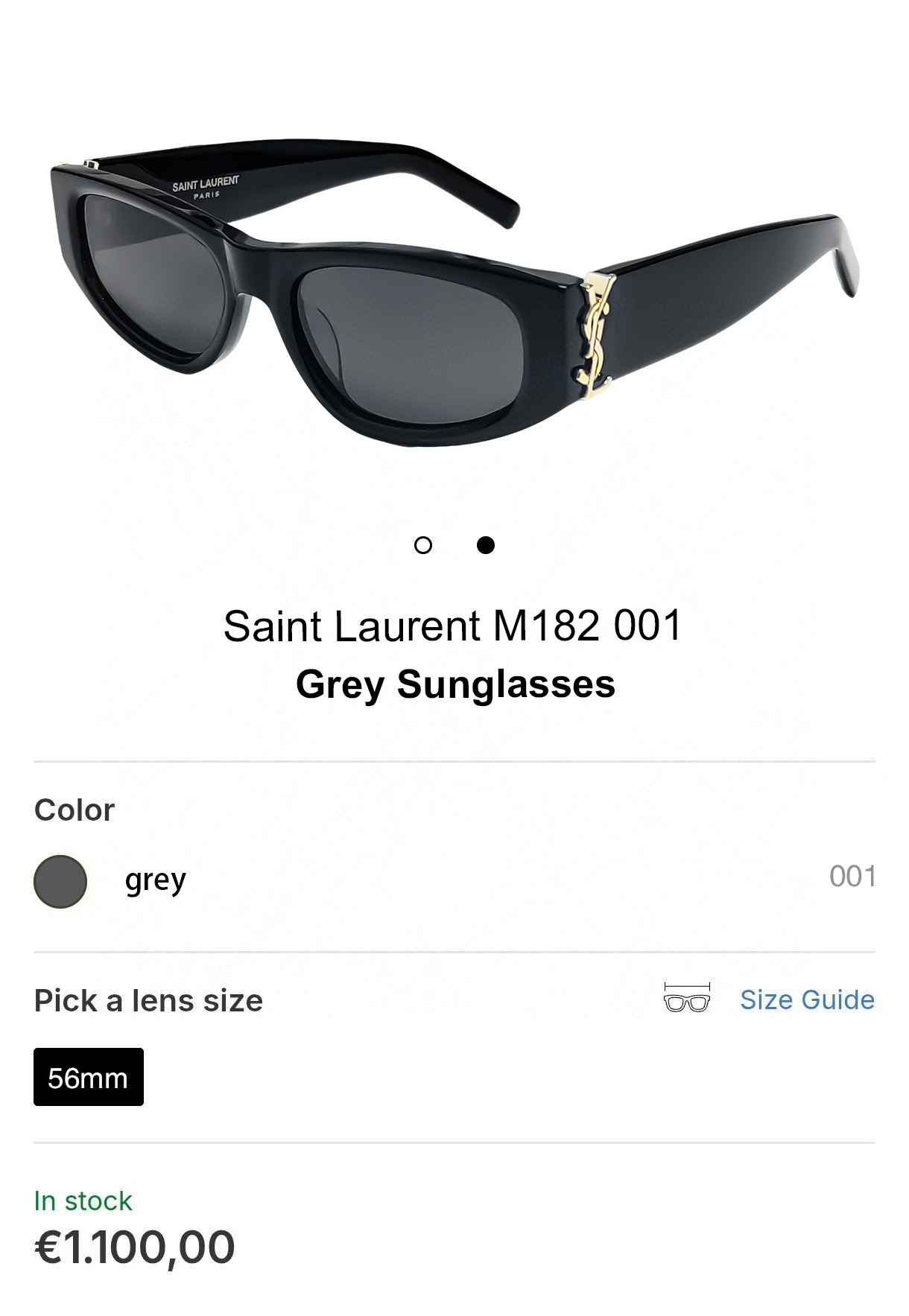 SAINT LAUREN*MOD:SL M182/Fsize：56口19-145