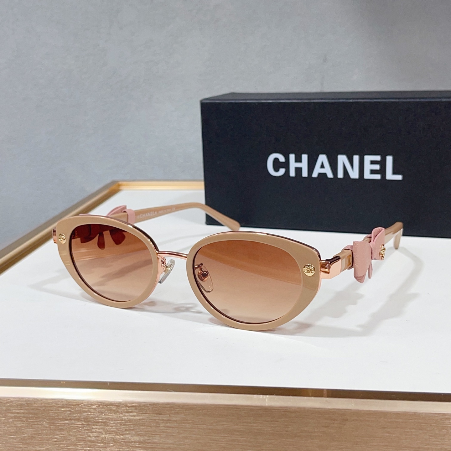 NO:951130,Chanel CH Bow Sunglasses Retro Cat Eye Frame Size 51 Mouth 21 - Glasses, sunglasses, sunglasses, glasses, chanel19860909香奈儿 CH 蝴蝶结墨镜 复古猫眼框型 尺寸51口21- 眼镜墨镜太阳镜,眼镜,chanel,glasses