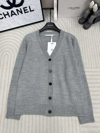 Dior Clothing Cardigans Knit Sweater Embroidery Knitting Fall/Winter Collection