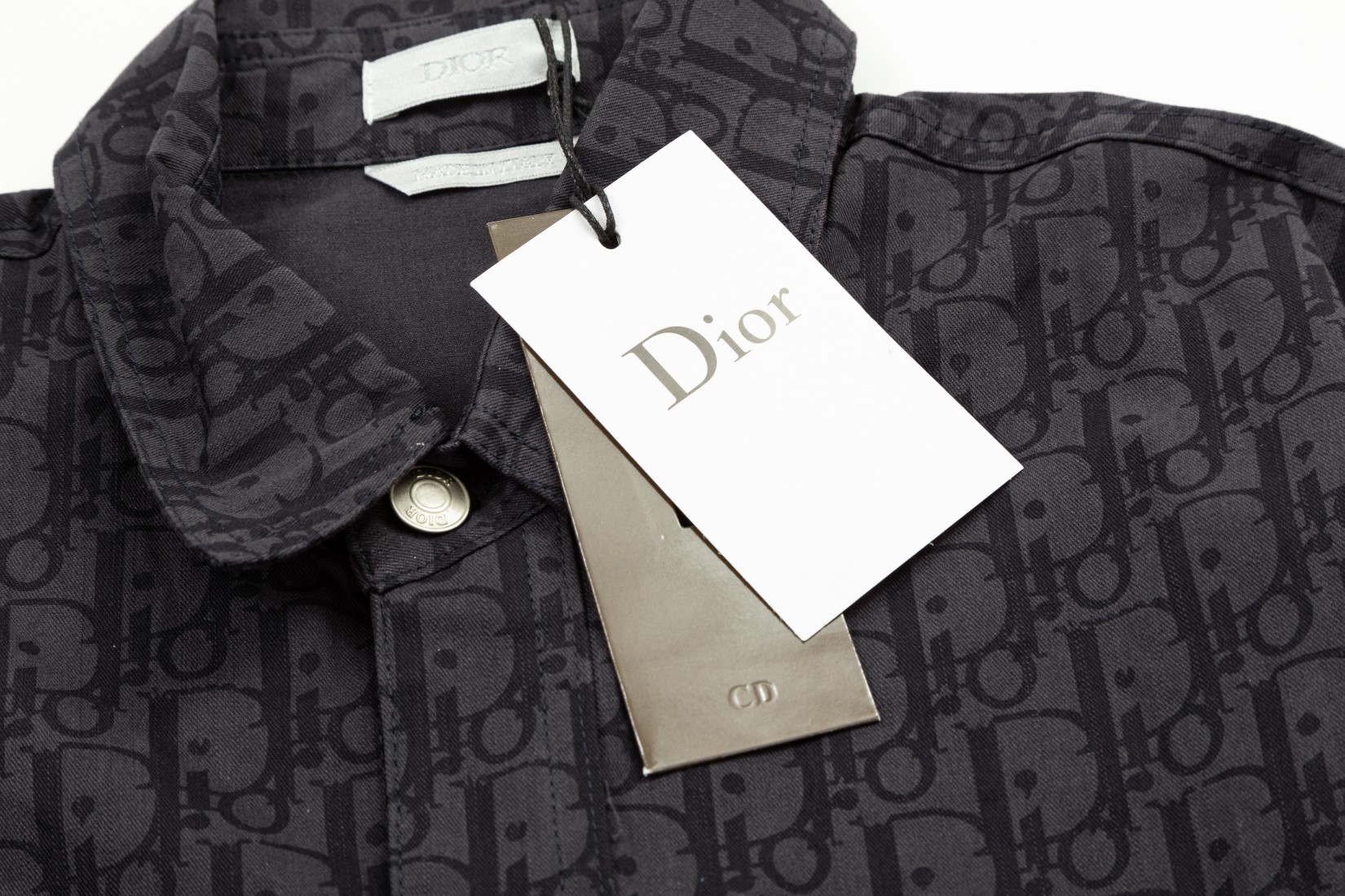 Dior CD 長袖衬衫牛仔外套 - 海軍蓝色提花デザイン