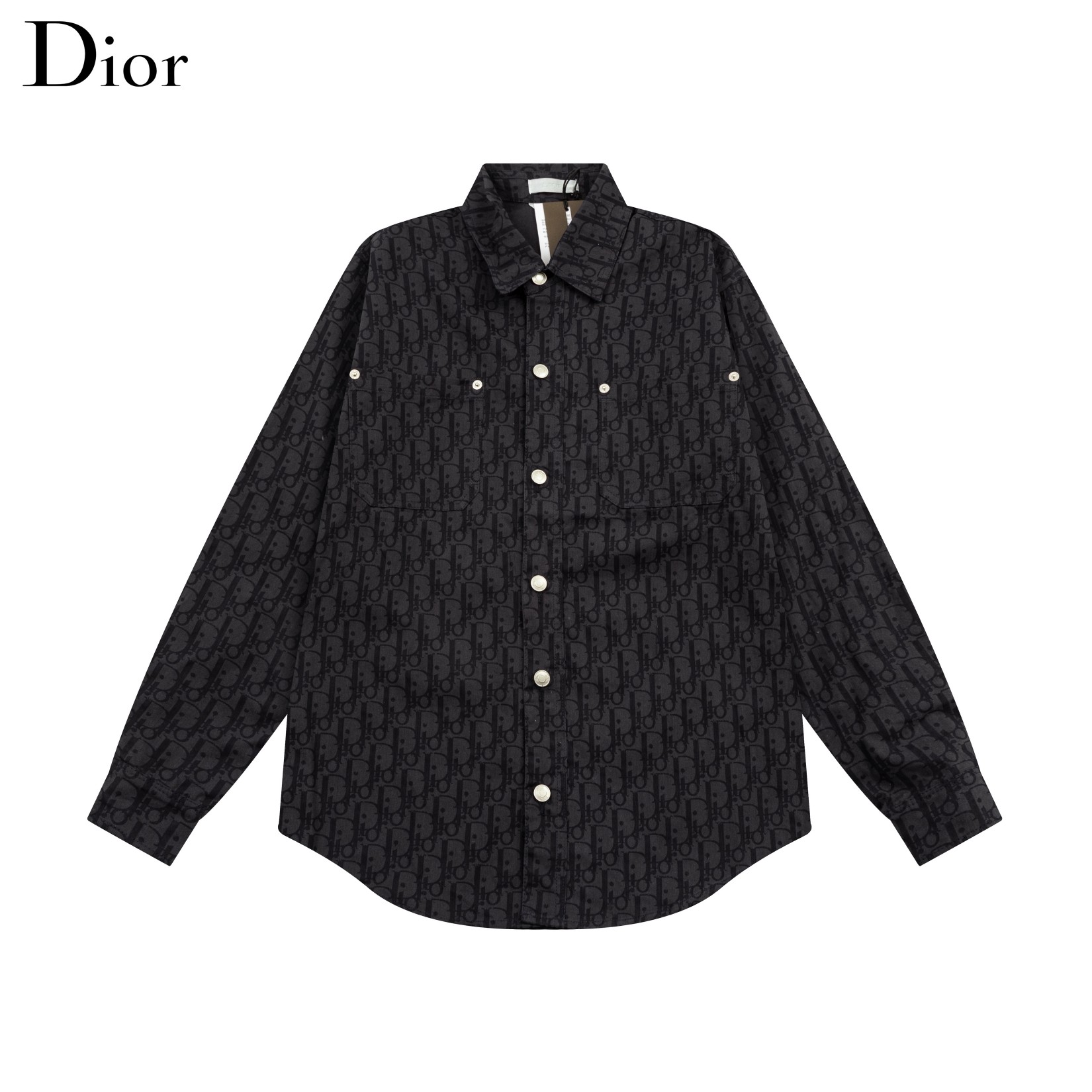 Dior CD 長袖衬衫牛仔外套 - 海軍蓝色提花デザイン