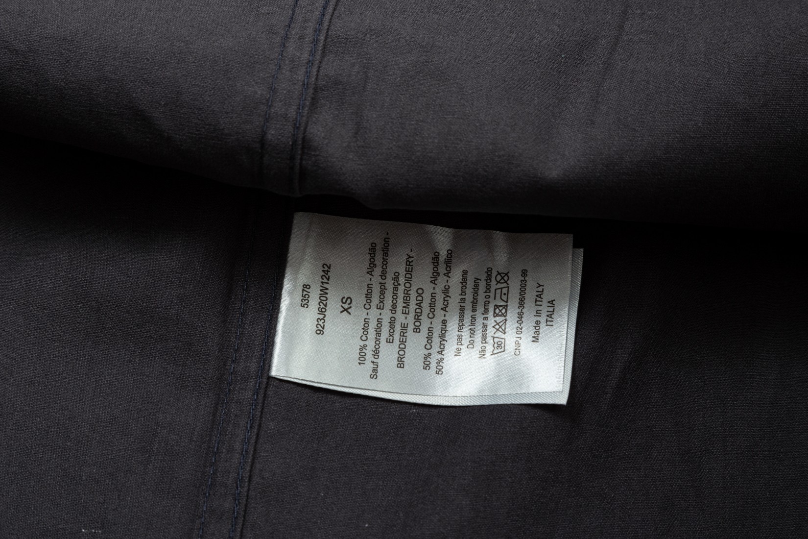 Dior CD 長袖衬衫牛仔外套 - 海軍蓝色提花デザイン