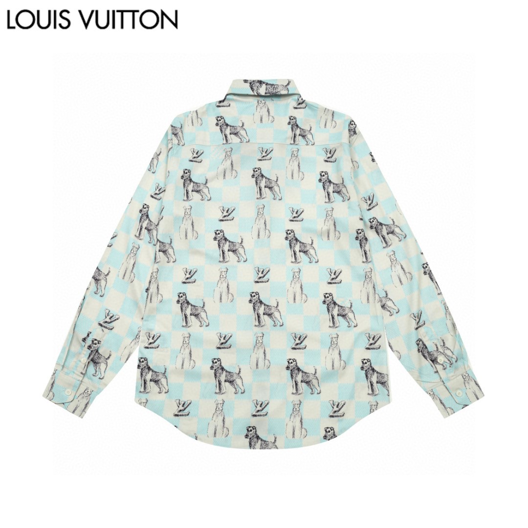 ルイ・ヴィトン 猎狐梗ロゴ長袖シャツ 高級版